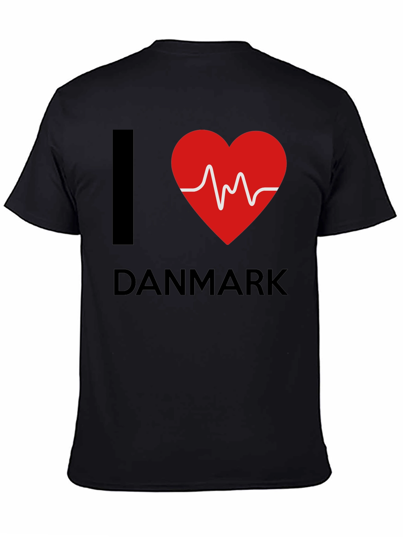 I Heart Denmark T-Shirt: Mens Black Graphic Tee