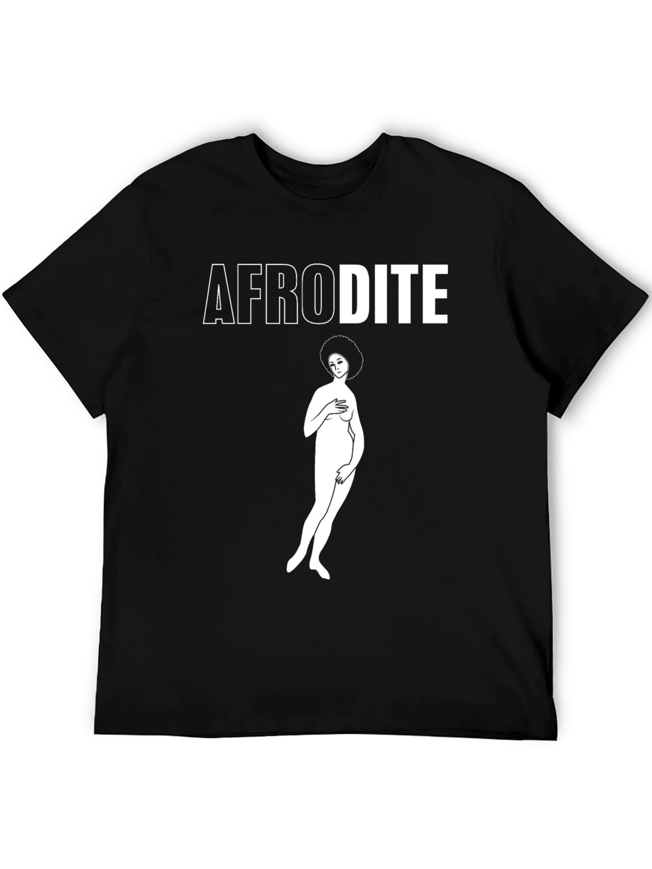Afrodite Graphic Tee - Black Cotton Unisex Shirt