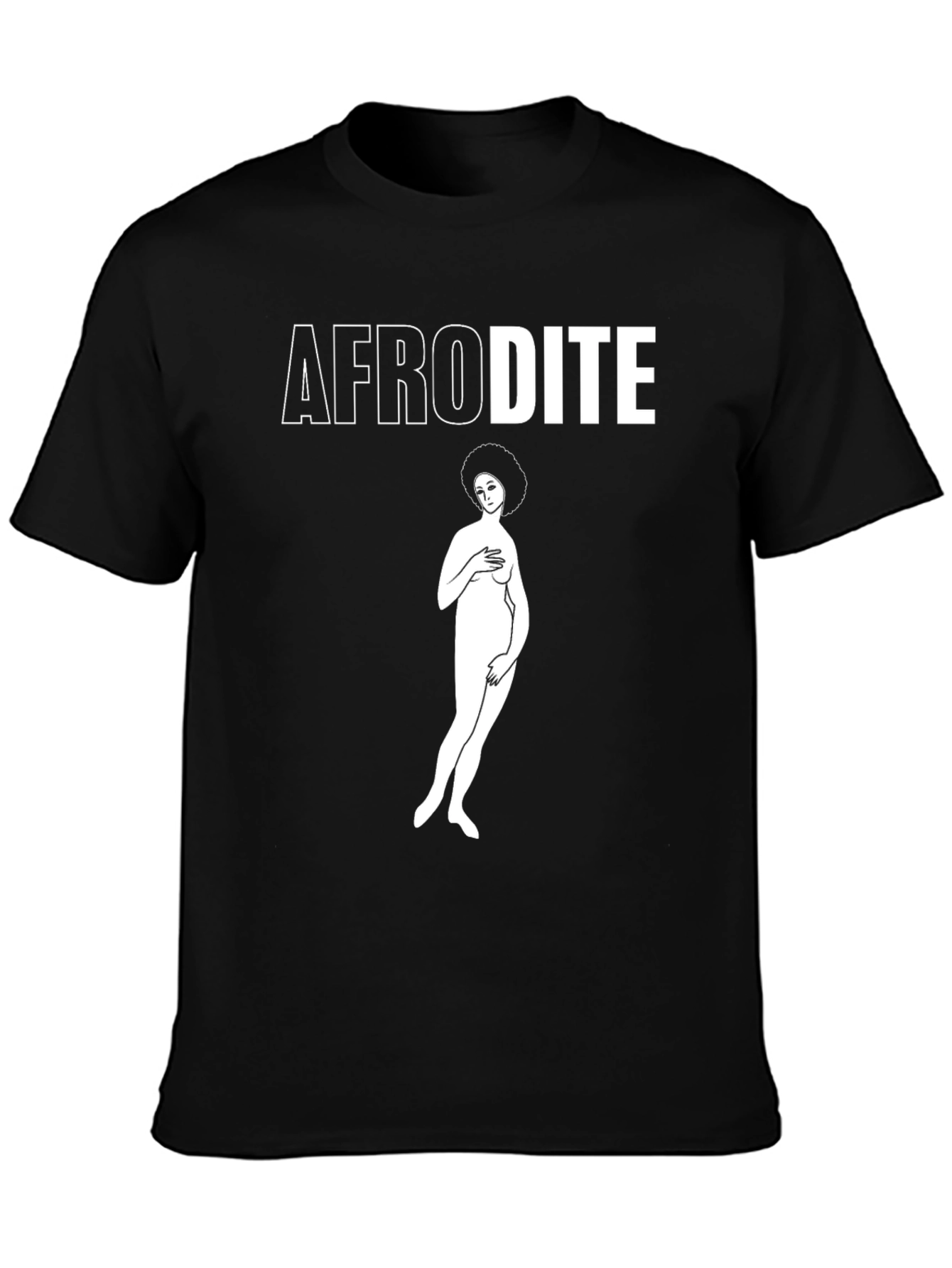 Afrodite Graphic Tee - Black Cotton Unisex Shirt