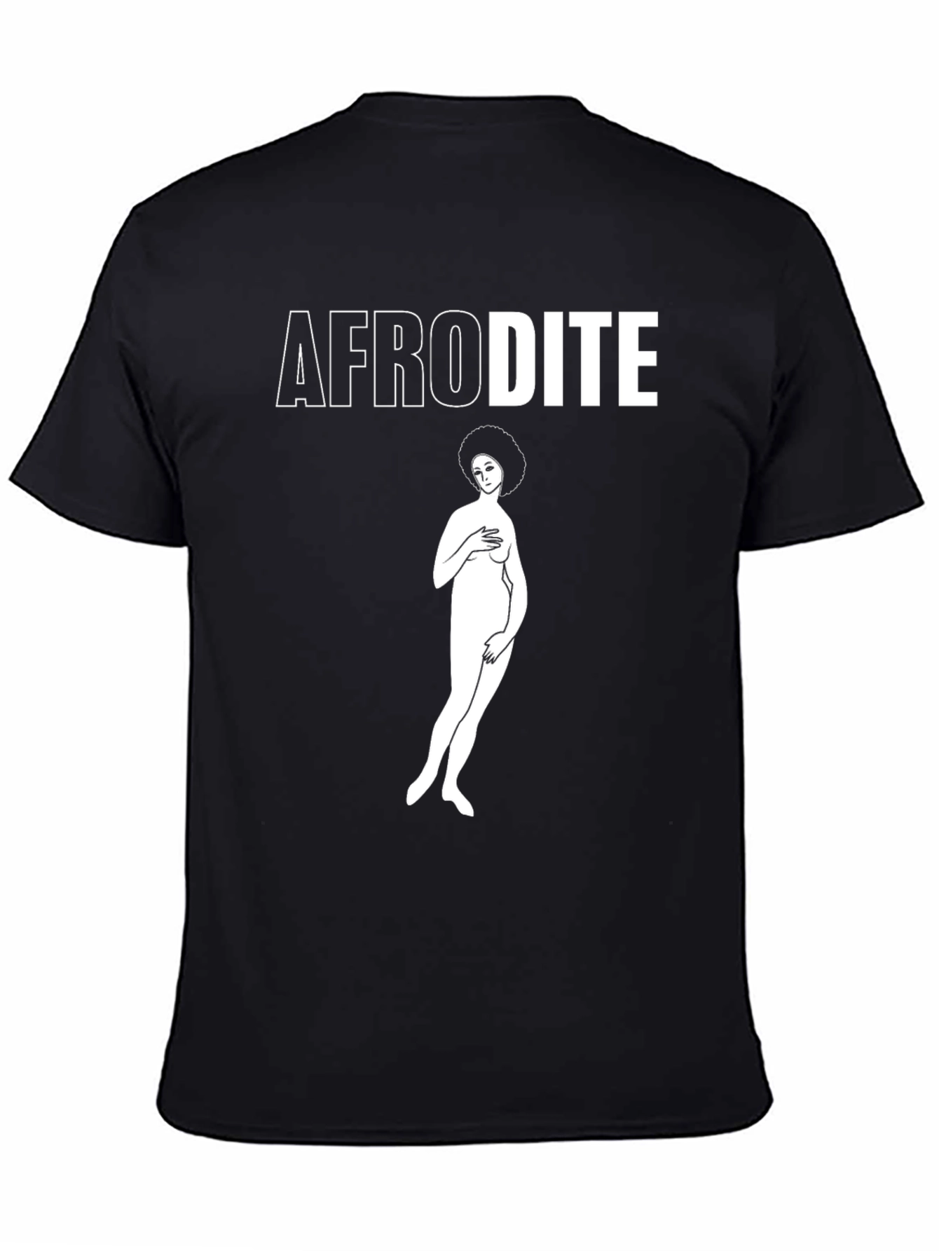 Afrodite Graphic Tee - Black Cotton Unisex Shirt