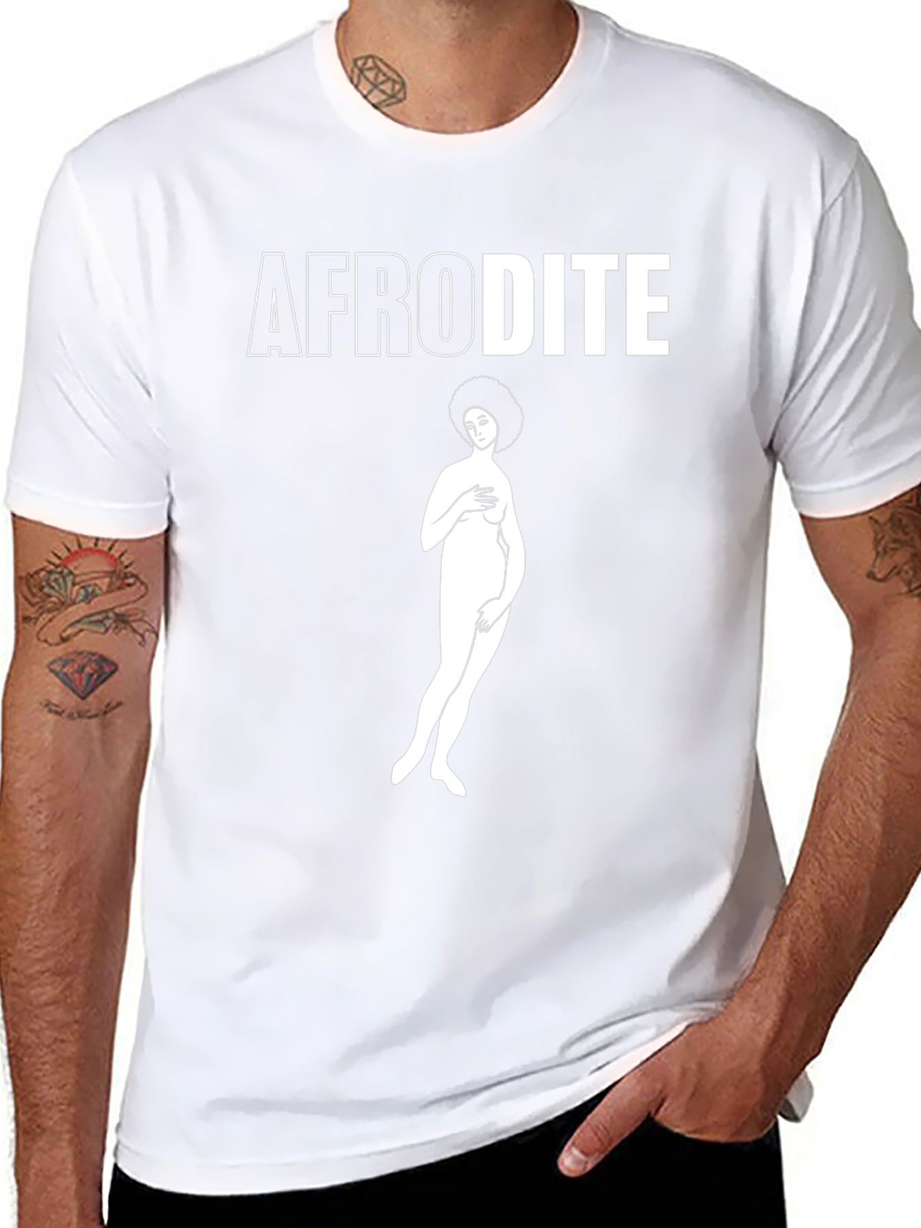 Afrodite Graphic Tee - Black Cotton Unisex Shirt