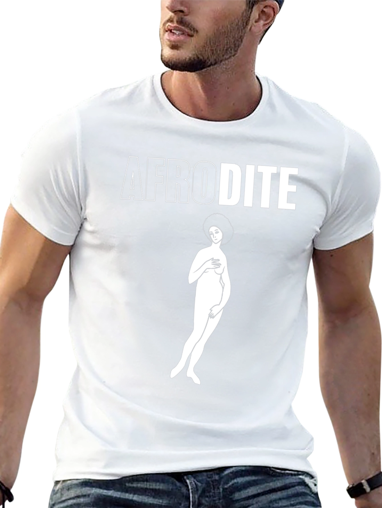 Afrodite Graphic Tee - Black Cotton Unisex Shirt