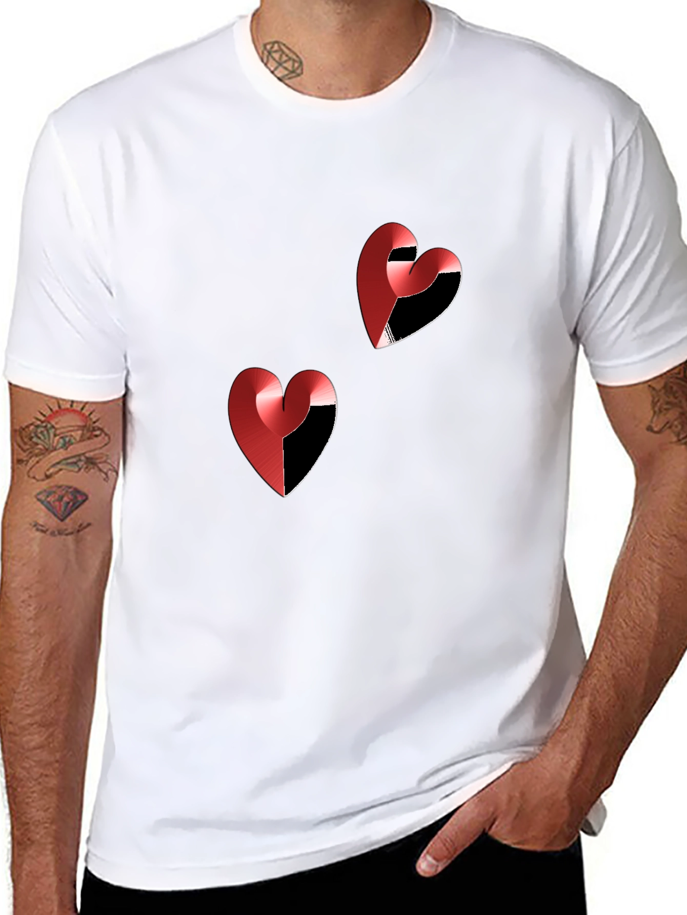 Heart Graphic Tee - Stylish Black Casual T-Shirt
