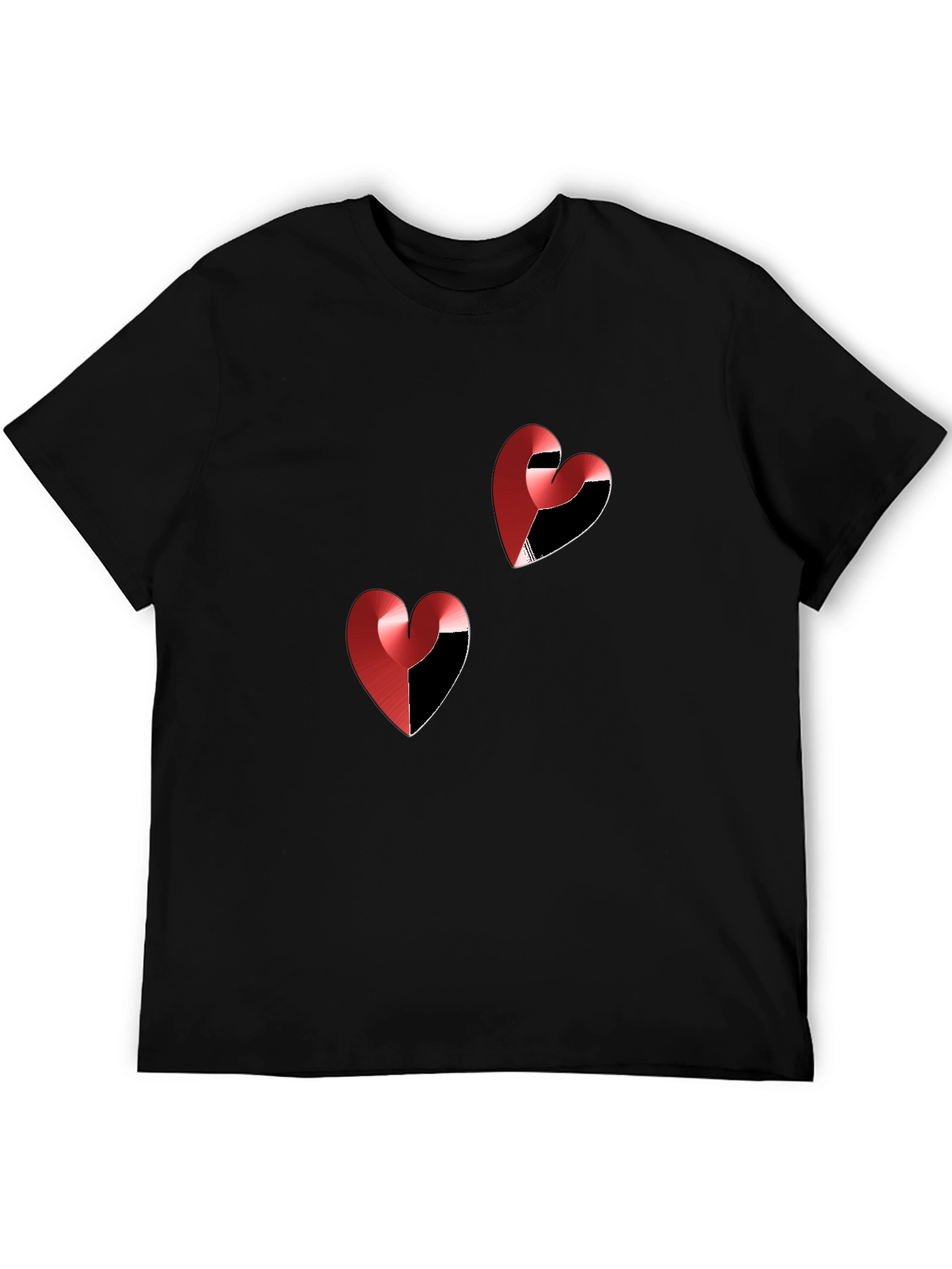 Heart Graphic Tee - Stylish Black Casual T-Shirt