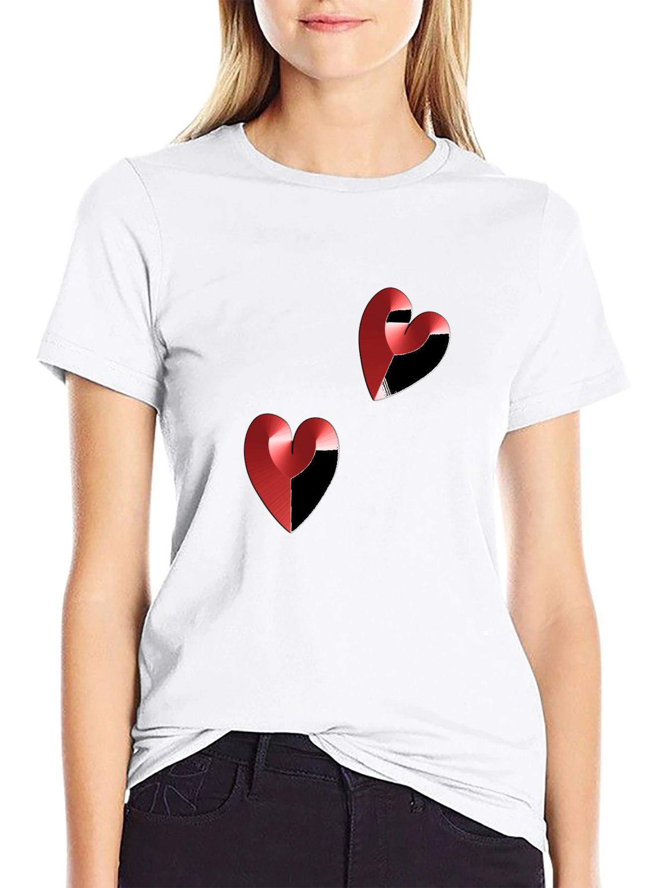Heart Graphic Tee - Stylish Black Casual T-Shirt