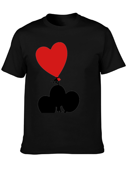 Heart Balloon Graphic Tee - Black