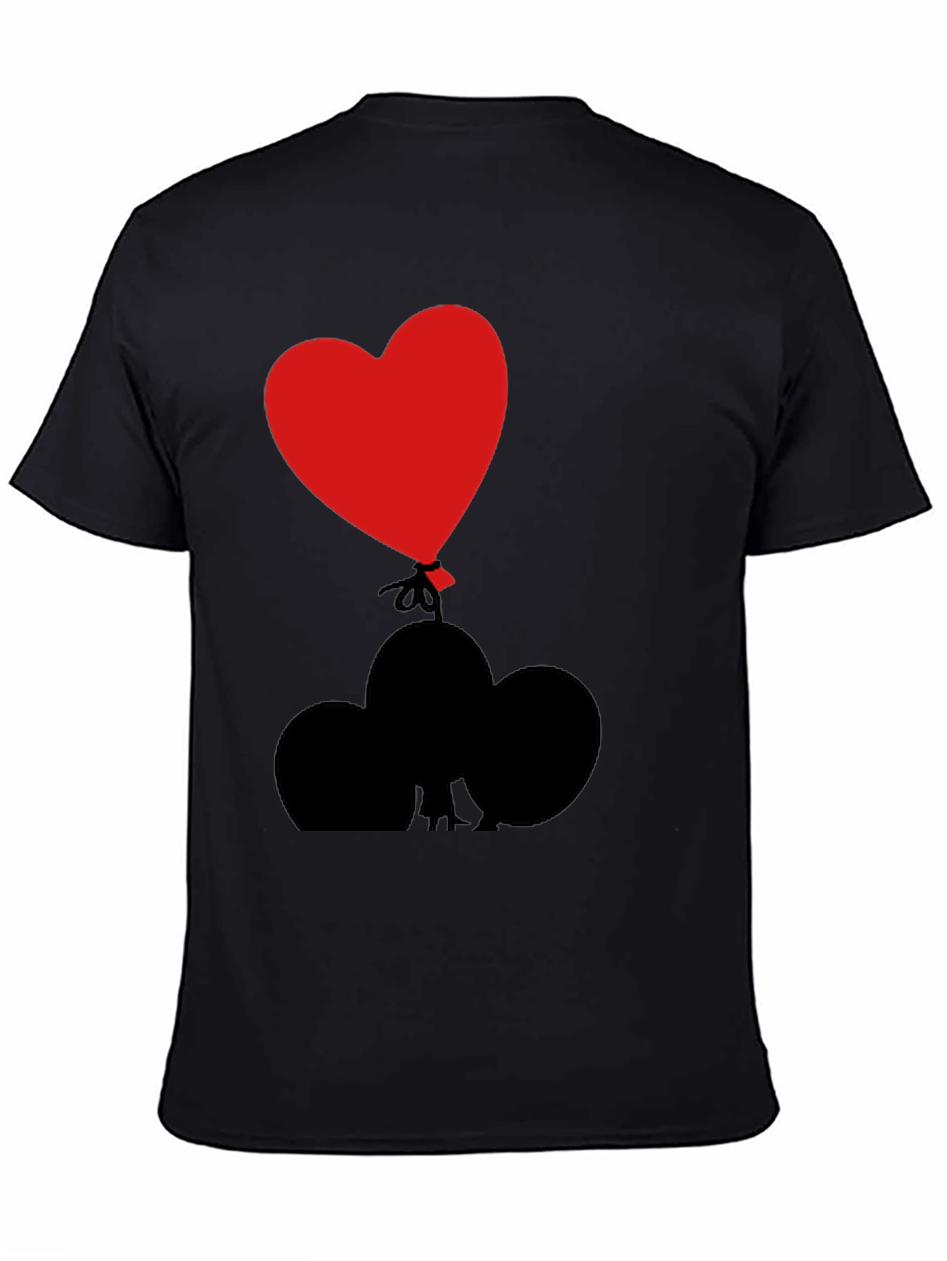 Heart Balloon Graphic Tee - Black