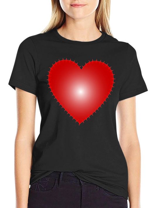 Heart with Thorns Graphic Black T-Shirt