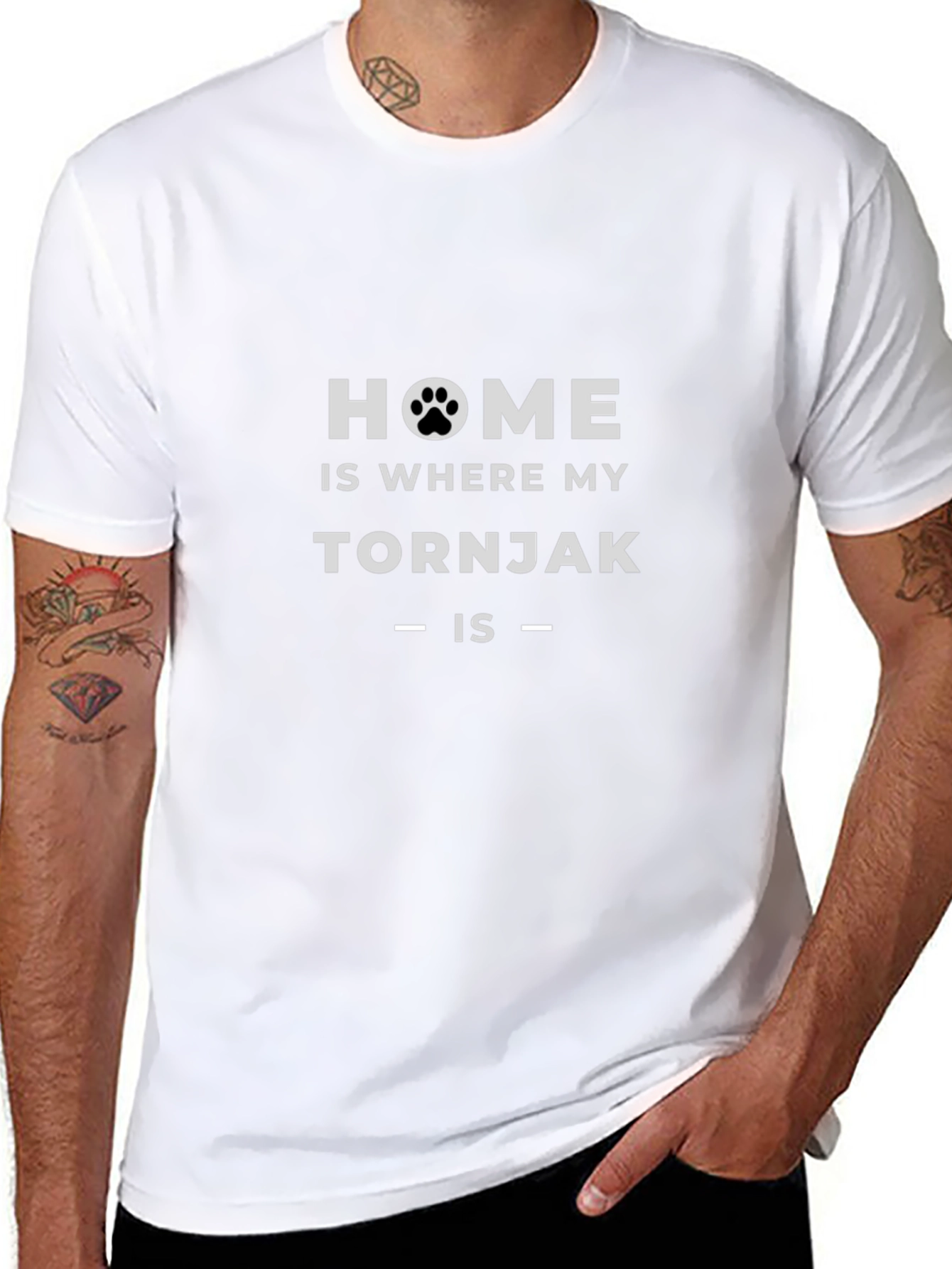 Home is Where My Tornjak Is Black T-Shirt