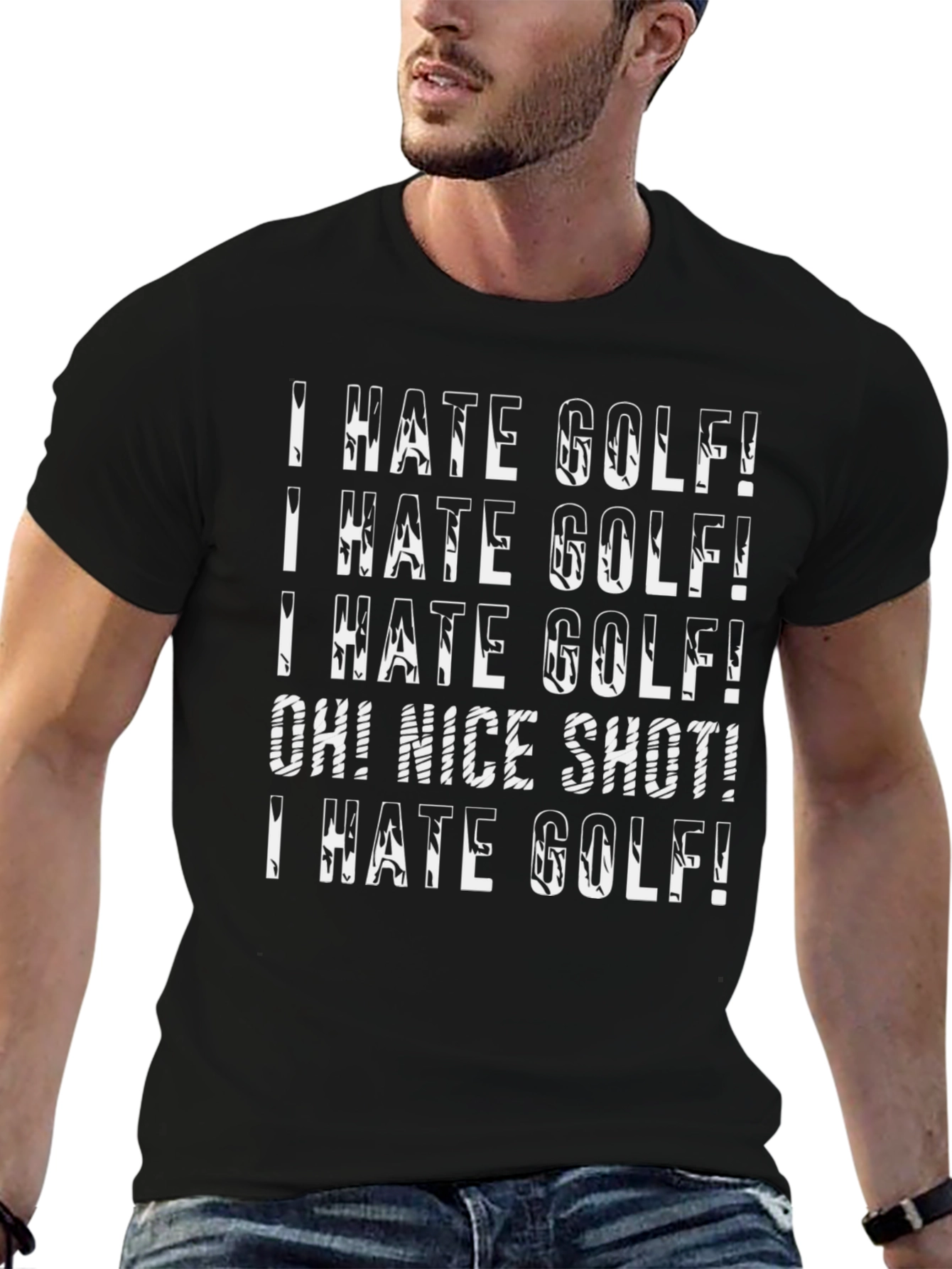 I Hate Golf! Funny Graphic T-Shirt