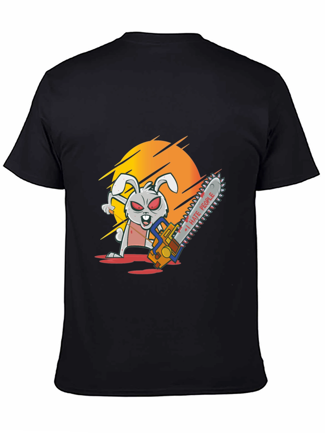 I Hate People Rabbit Chainsaw Graphic Tee