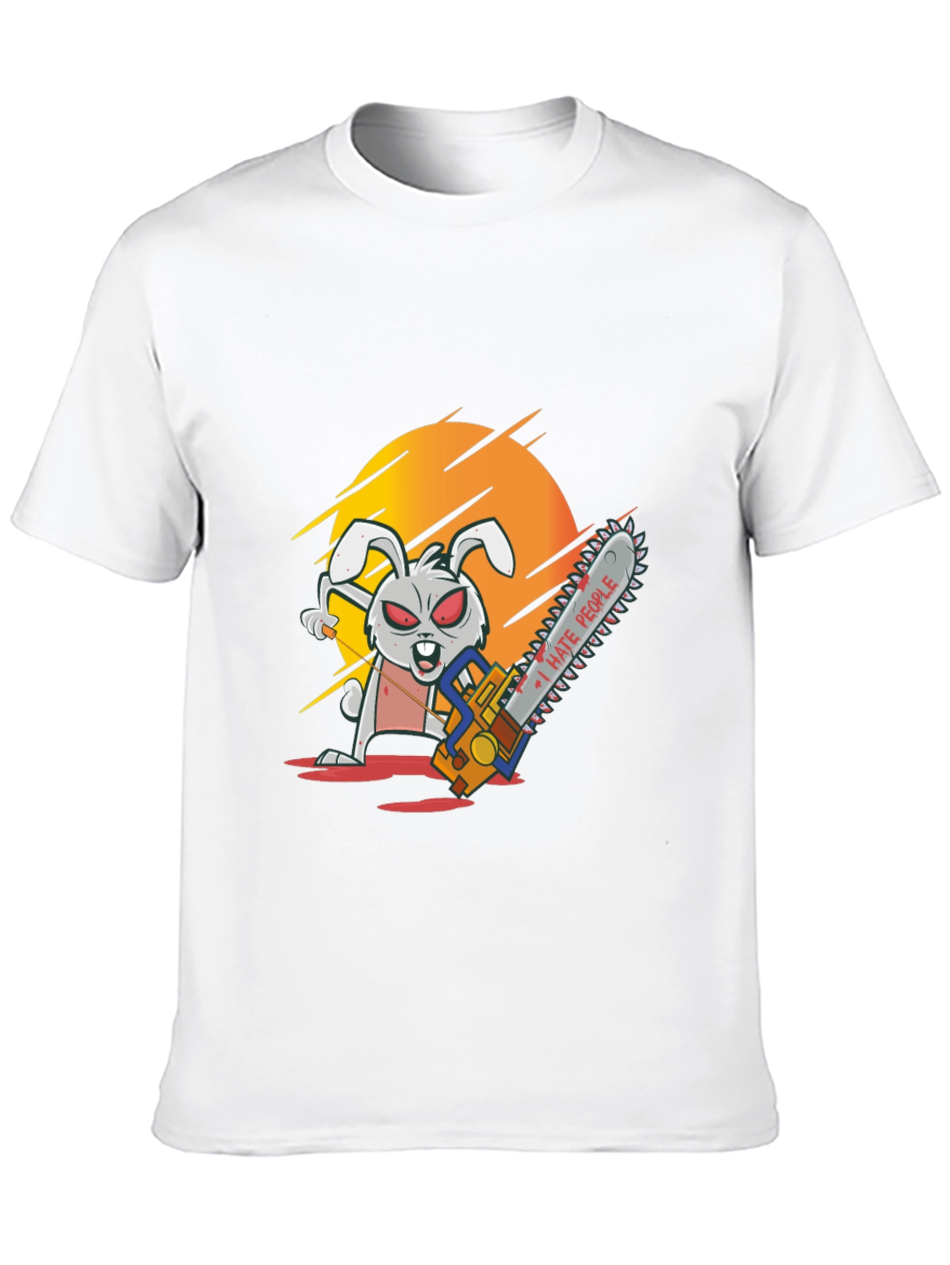 I Hate People Rabbit Chainsaw Graphic Tee