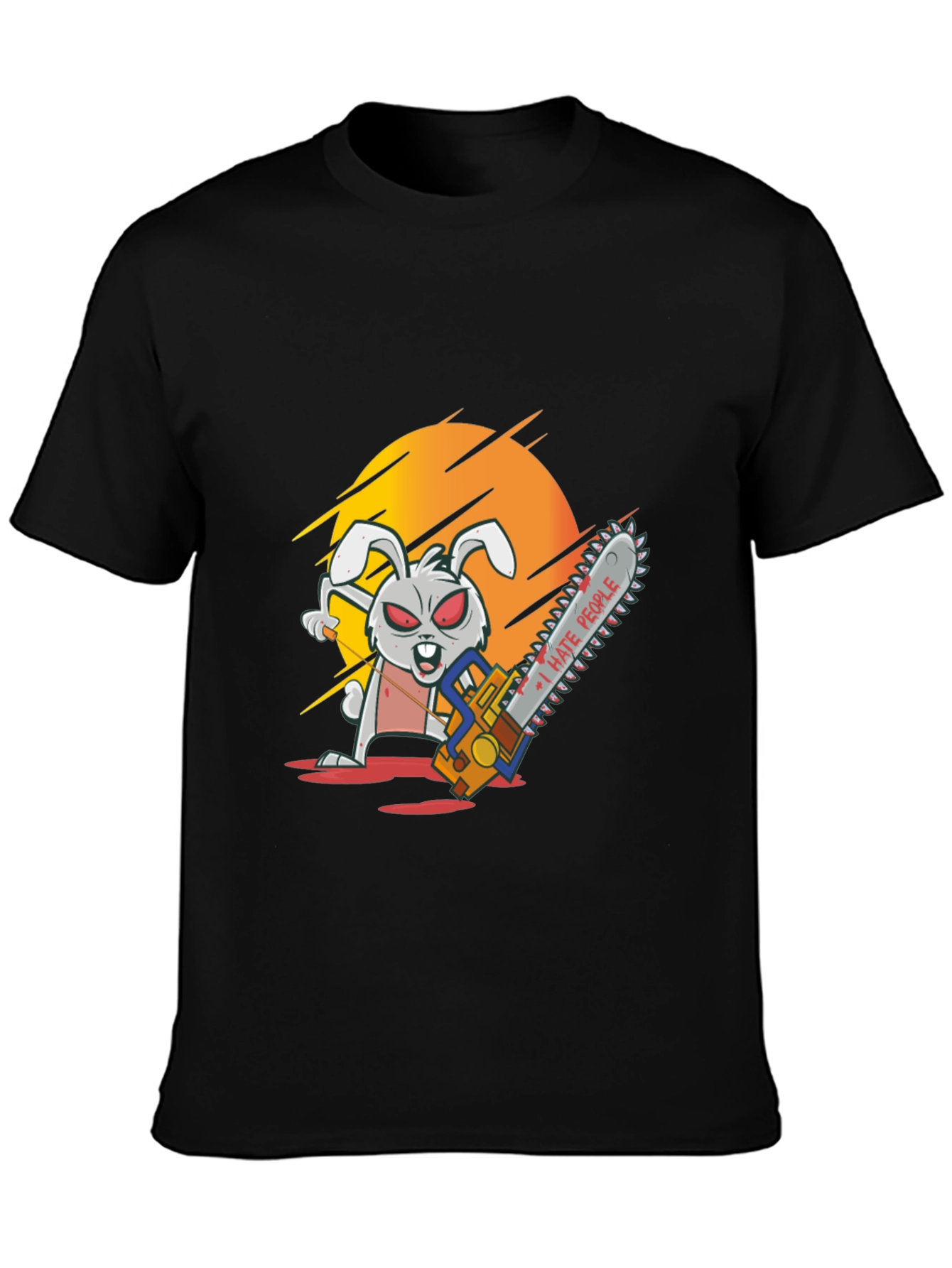 I Hate People Rabbit Chainsaw Graphic Tee