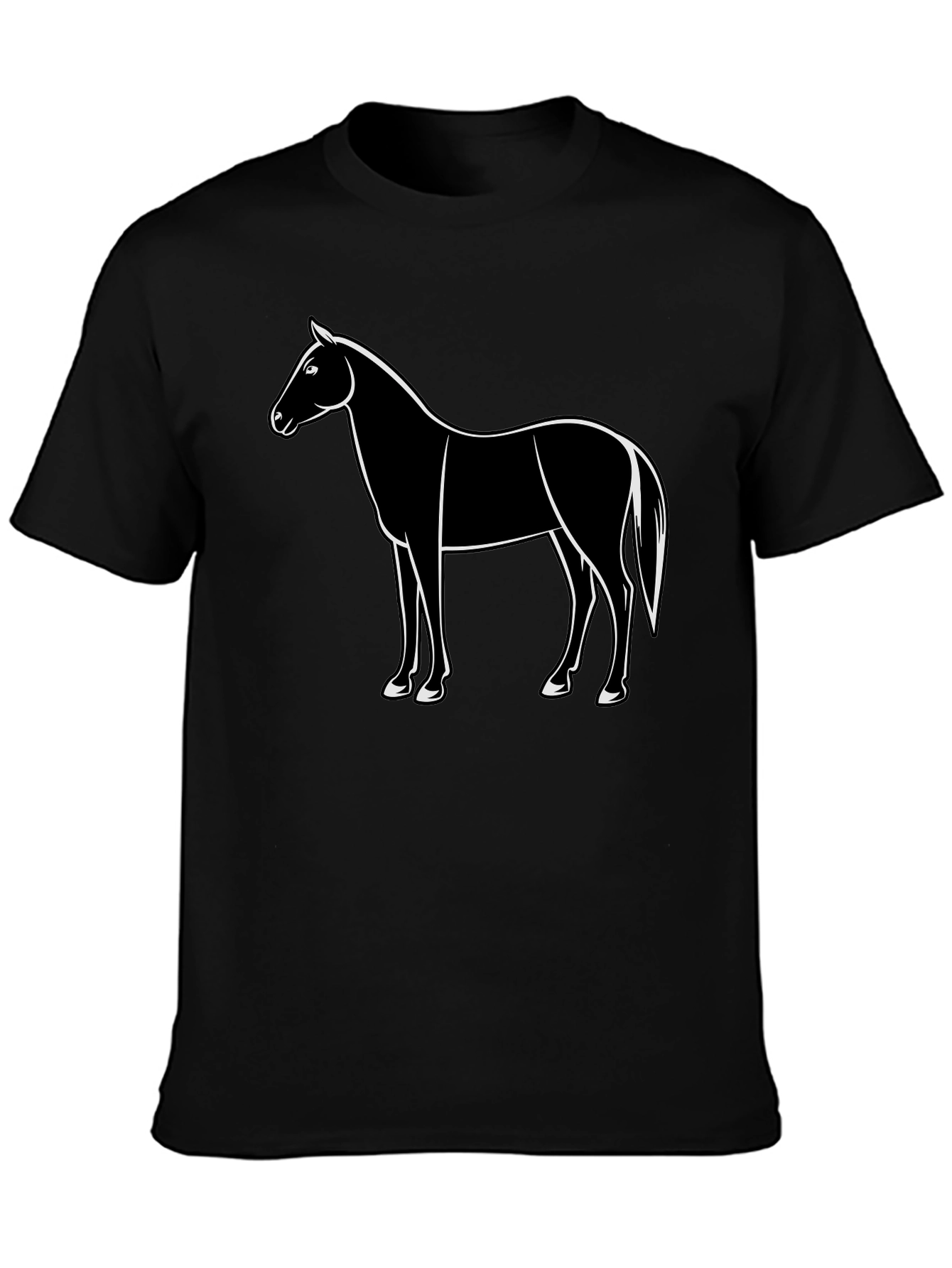Horse Graphic Black T-Shirt Mens Fashion