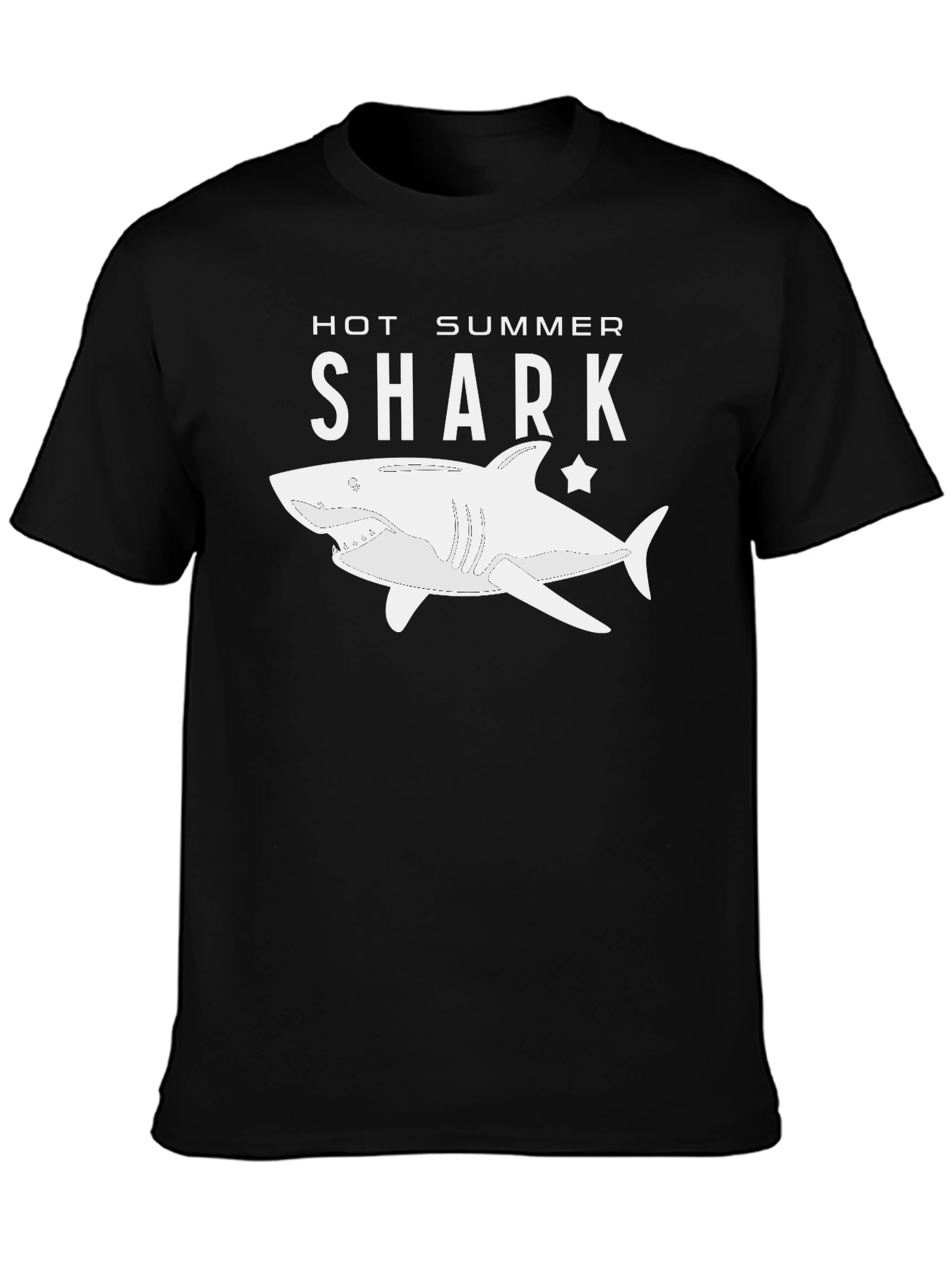 Hot Summer Shark T-Shirt - Black Cotton Tee