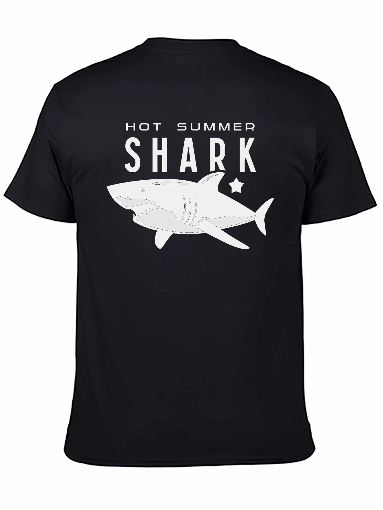 Hot Summer Shark T-Shirt - Black Cotton Tee