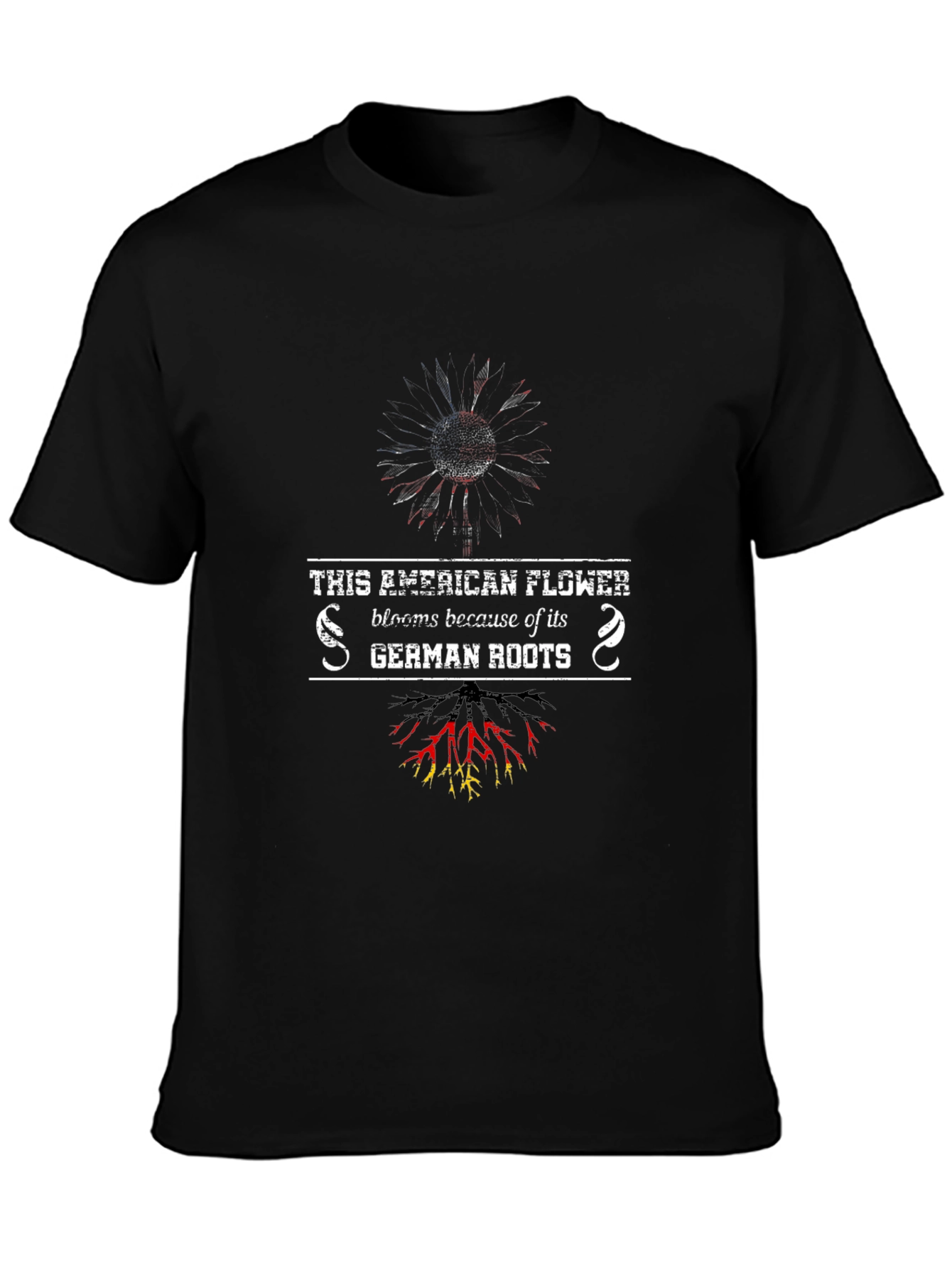 American Flower German Roots Graphic T-Shirt