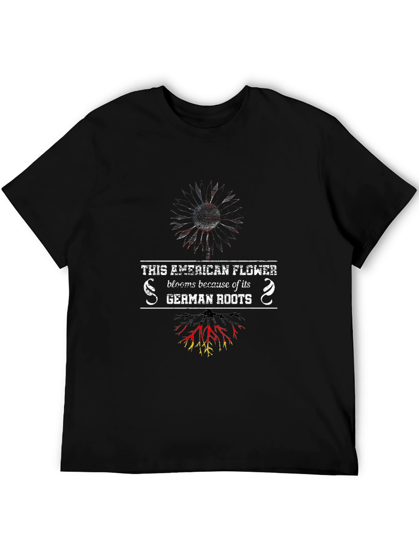 American Flower German Roots Graphic T-Shirt