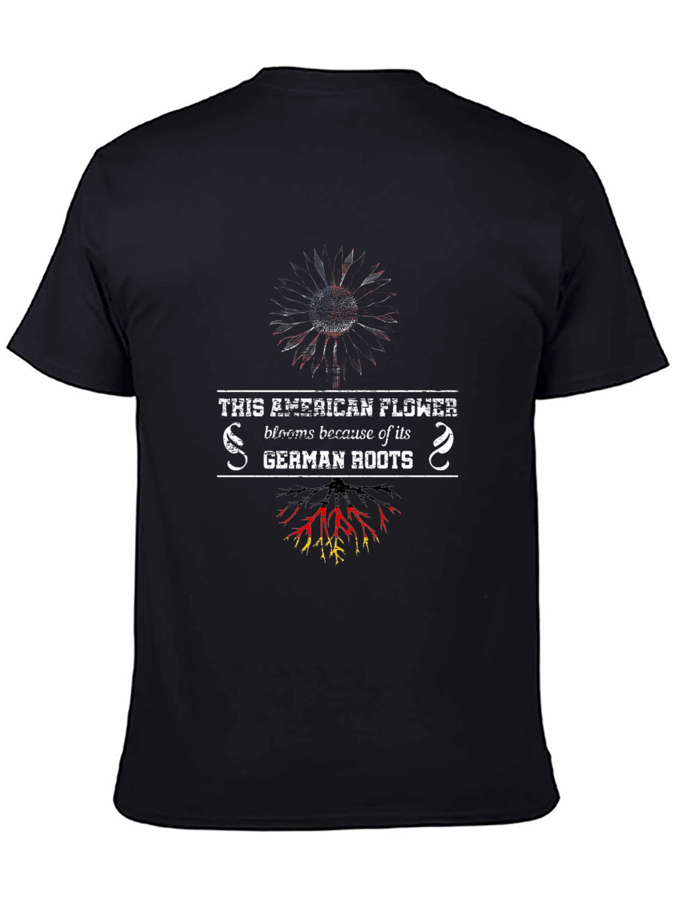 American Flower German Roots Graphic T-Shirt