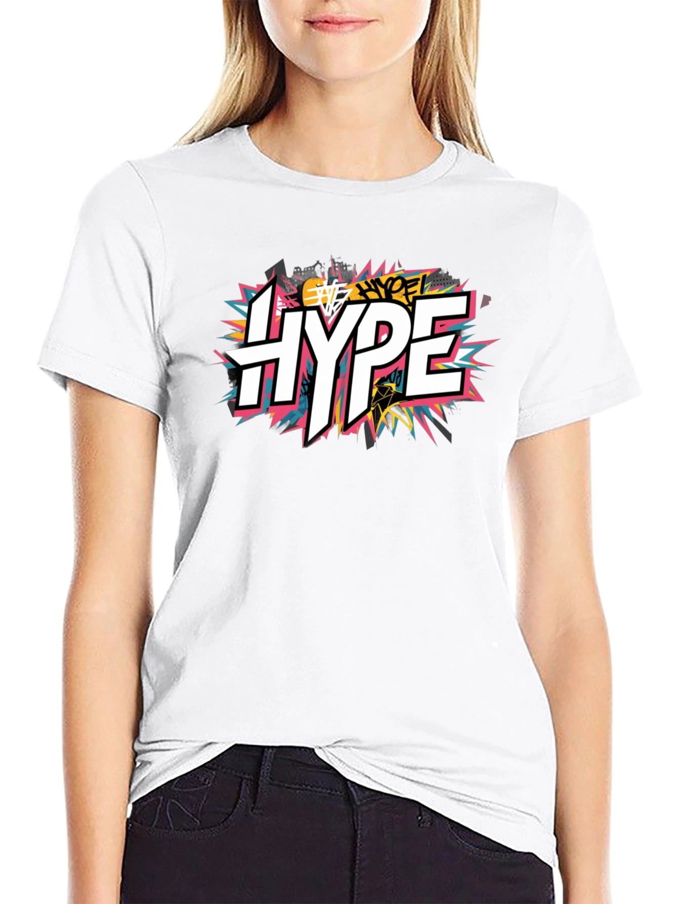 Hype Graphic Print Black T-Shirt