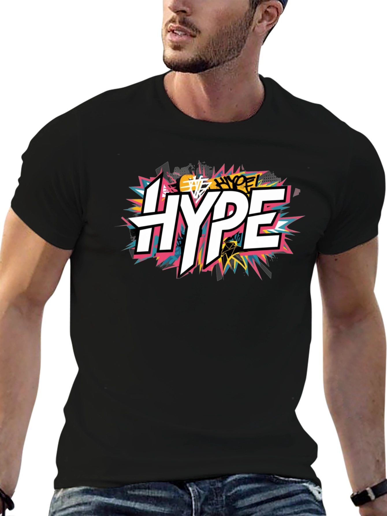 Hype Graphic Print Black T-Shirt