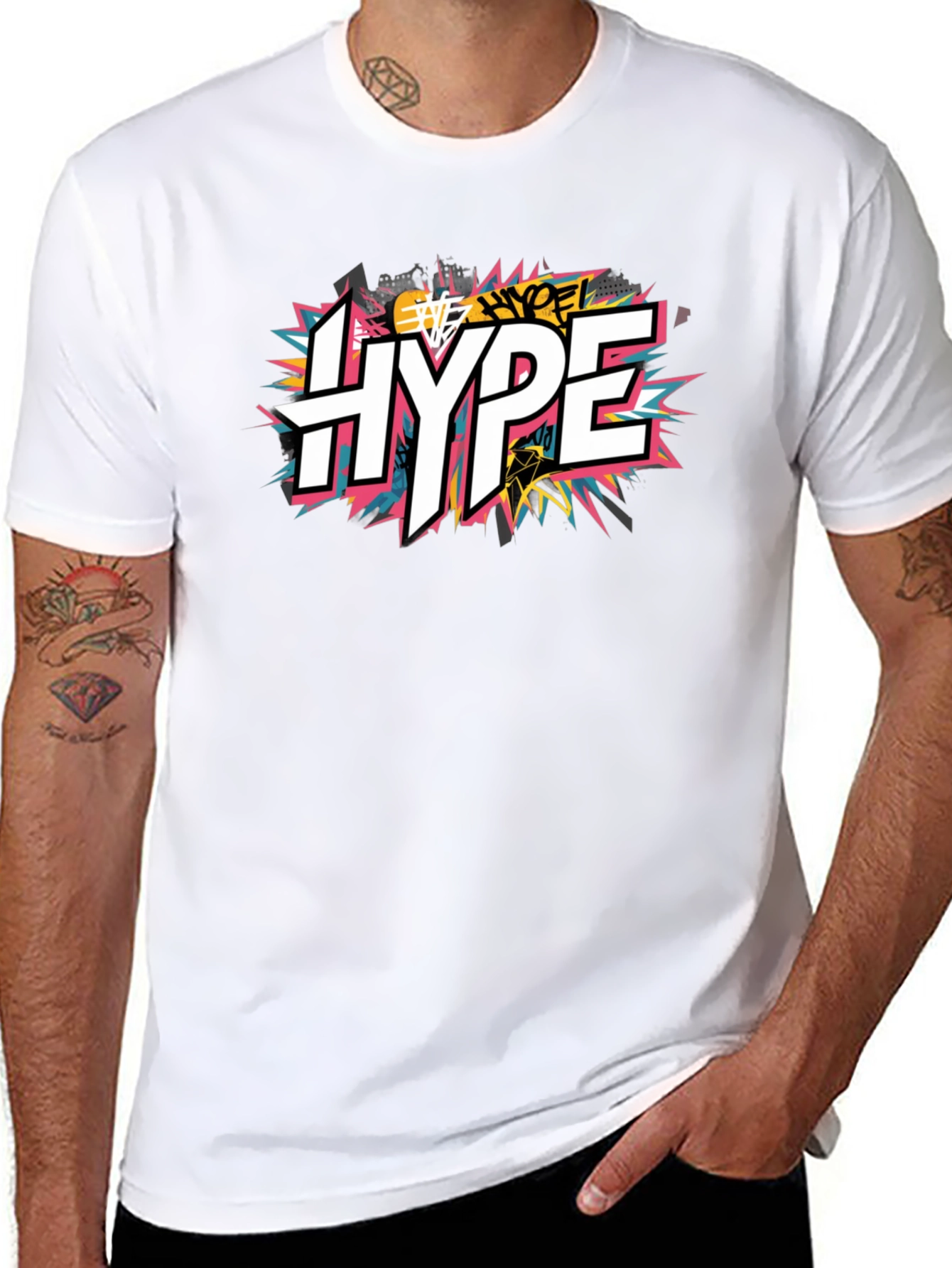 Hype Graphic Print Black T-Shirt