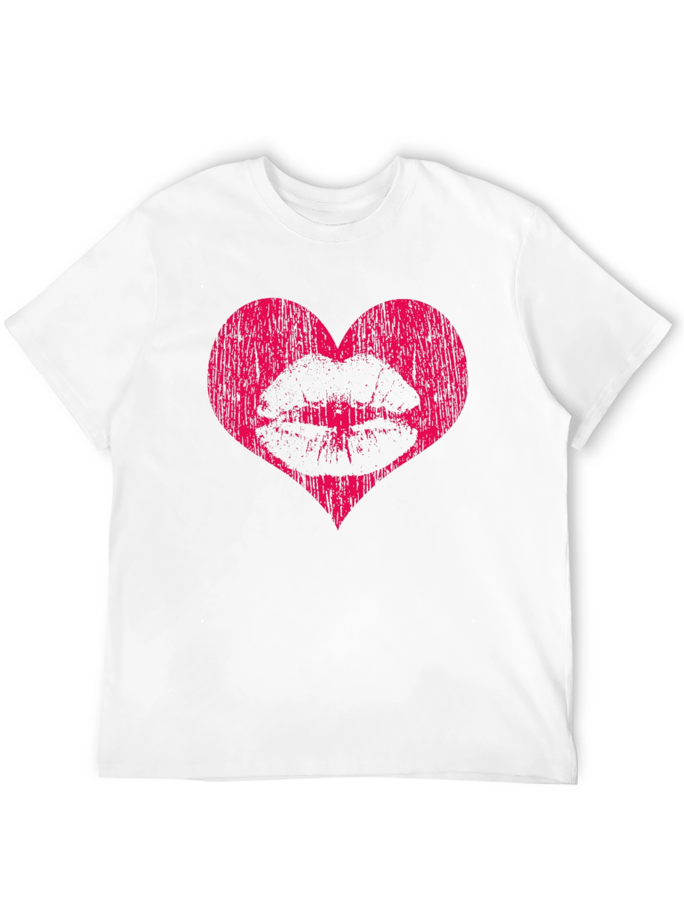 Heart Lips Graphic Tee - Stylish Black T-Shirt