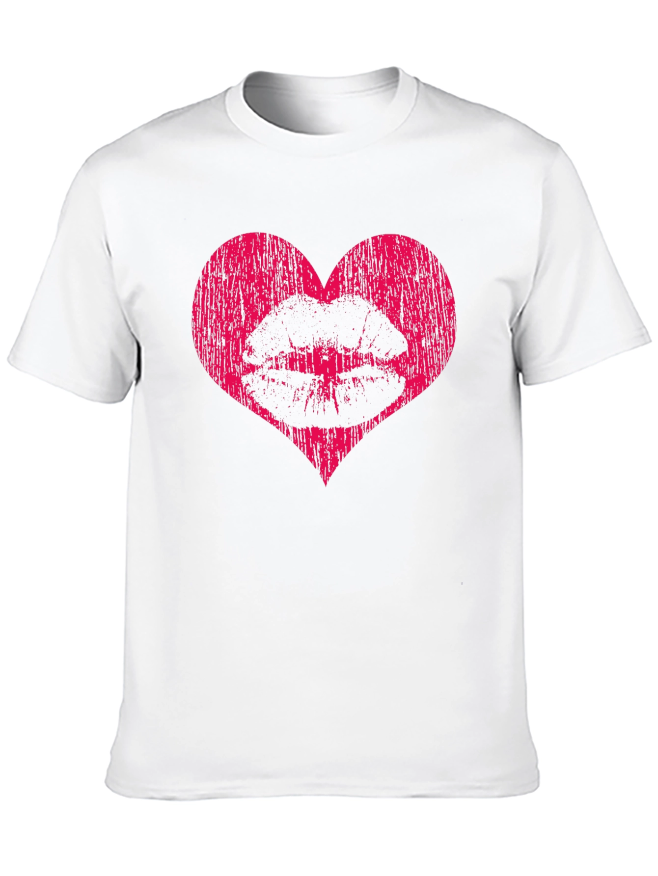 Heart Lips Graphic Tee - Stylish Black T-Shirt