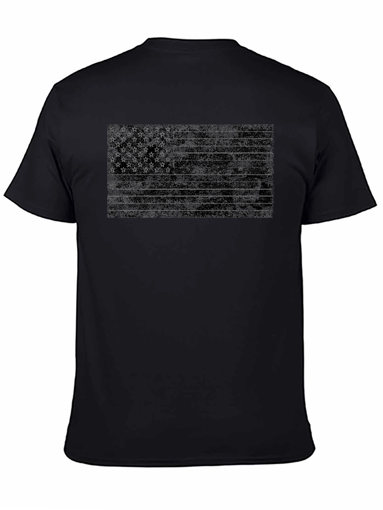 American Flag Distressed Black Graphic T-Shirt