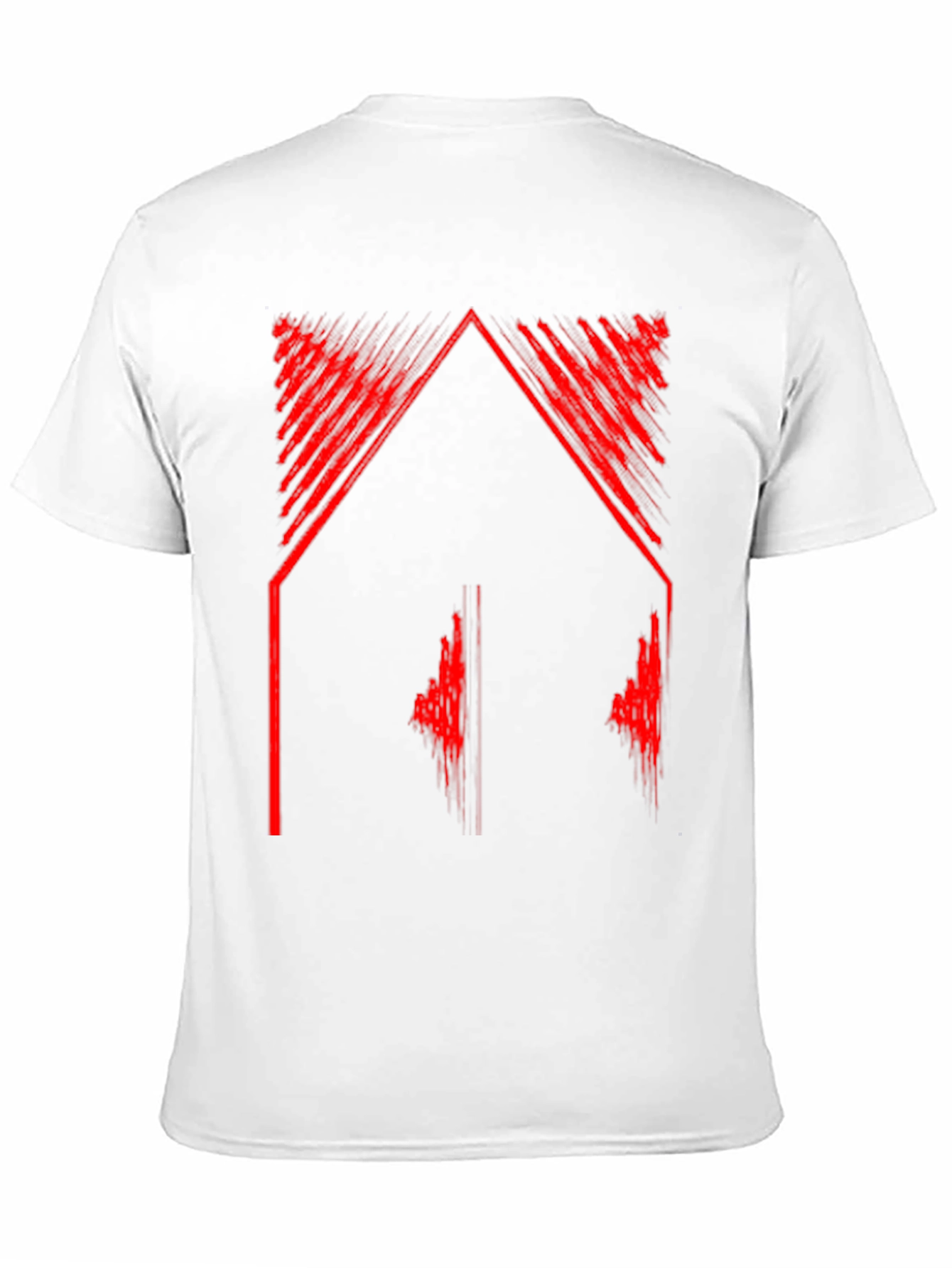Abstract Red Graphic Tee - Black Casual Shirt