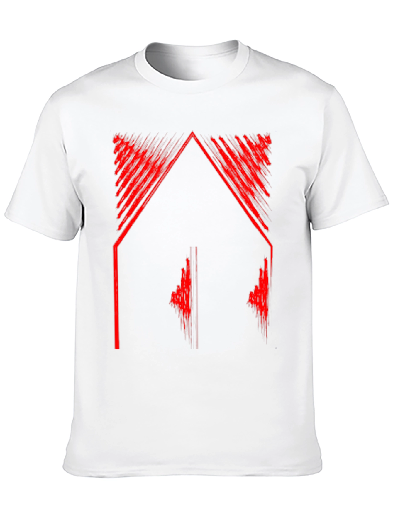 Abstract Red Graphic Tee - Black Casual Shirt