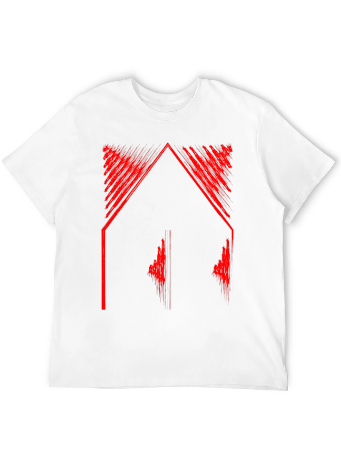 Abstract Red Graphic Tee - Black Casual Shirt