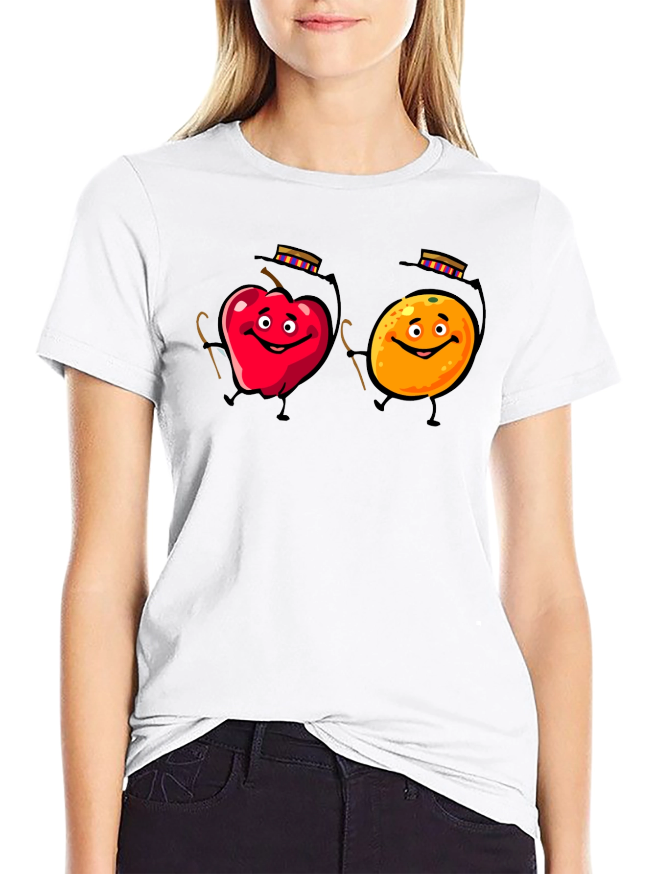 Apple & Orange Cartoon T-Shirt
