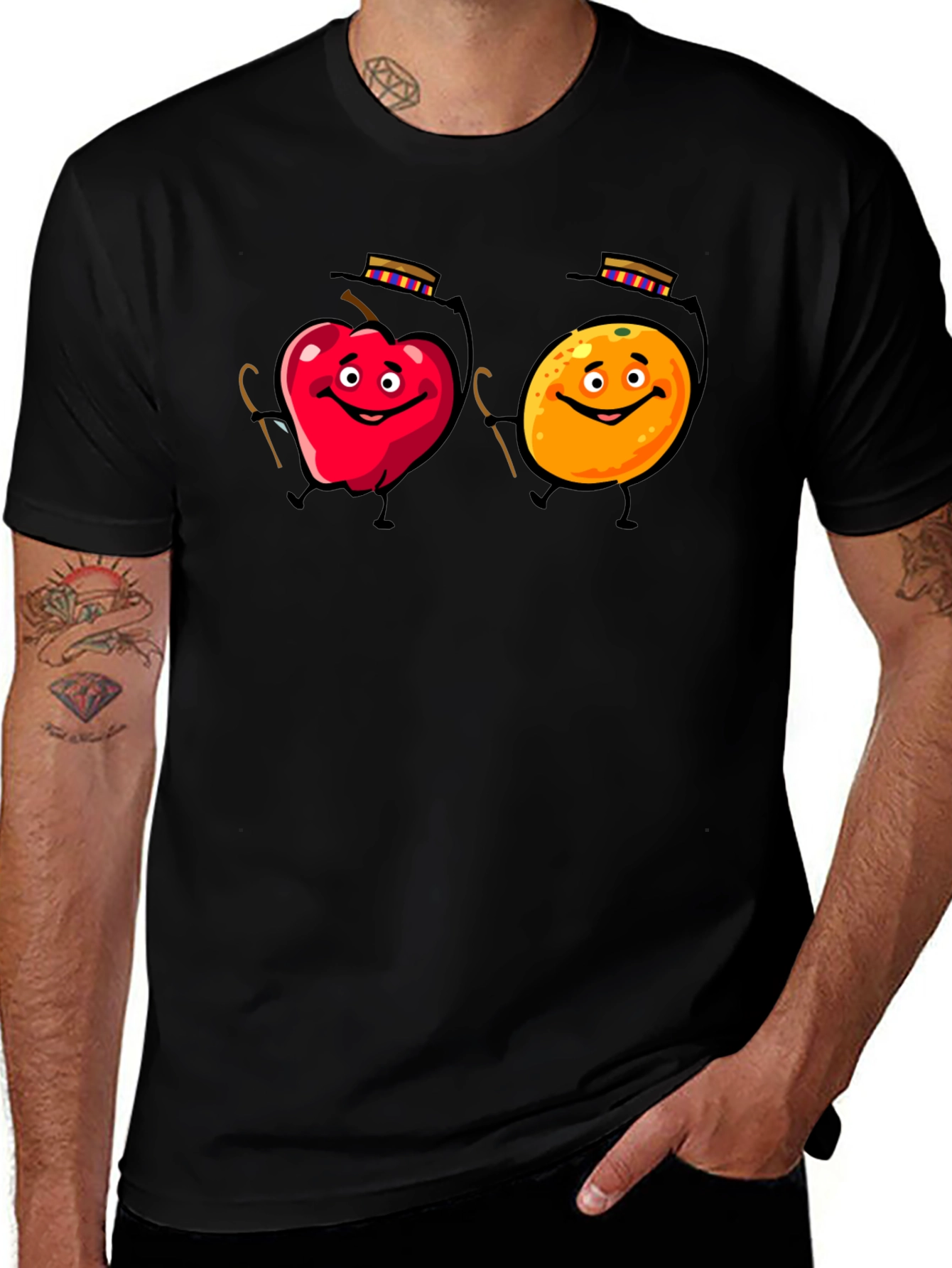 Apple & Orange Cartoon T-Shirt