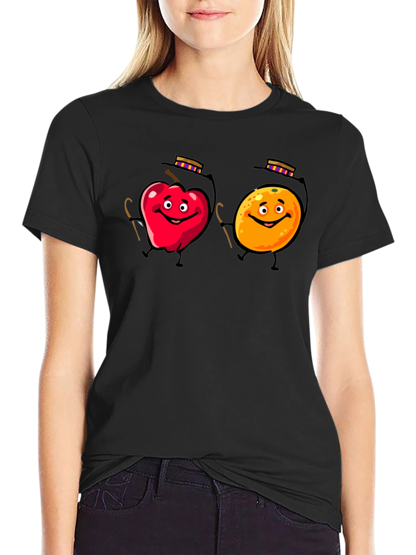 Apple & Orange Cartoon T-Shirt