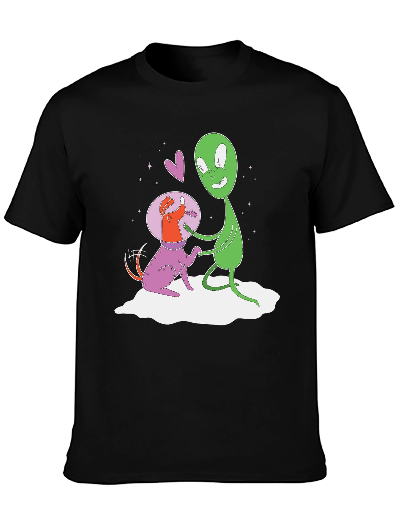 Alien Dog T-Shirt: Space Pup & Green Friend Tee