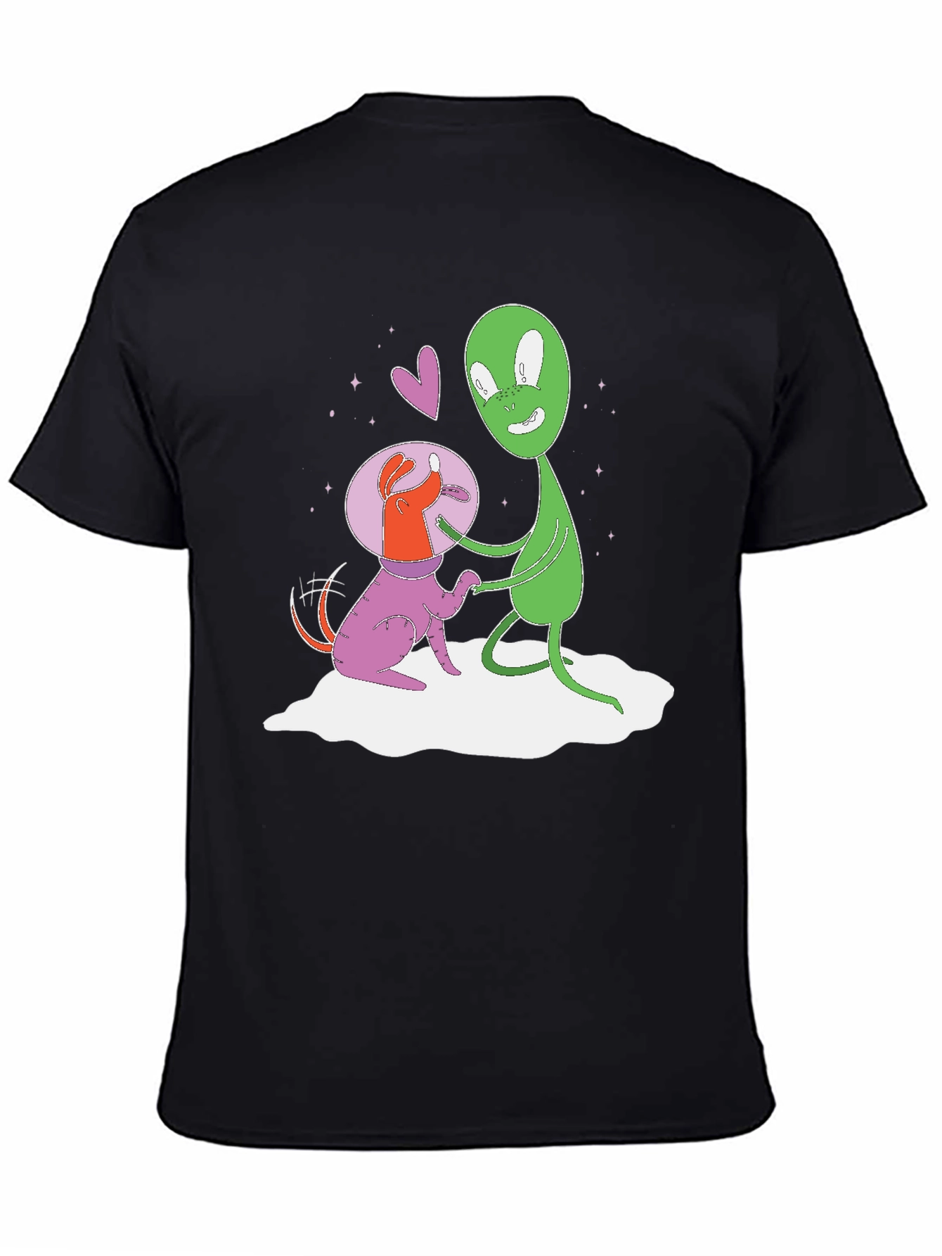 Alien Dog T-Shirt: Space Pup & Green Friend Tee