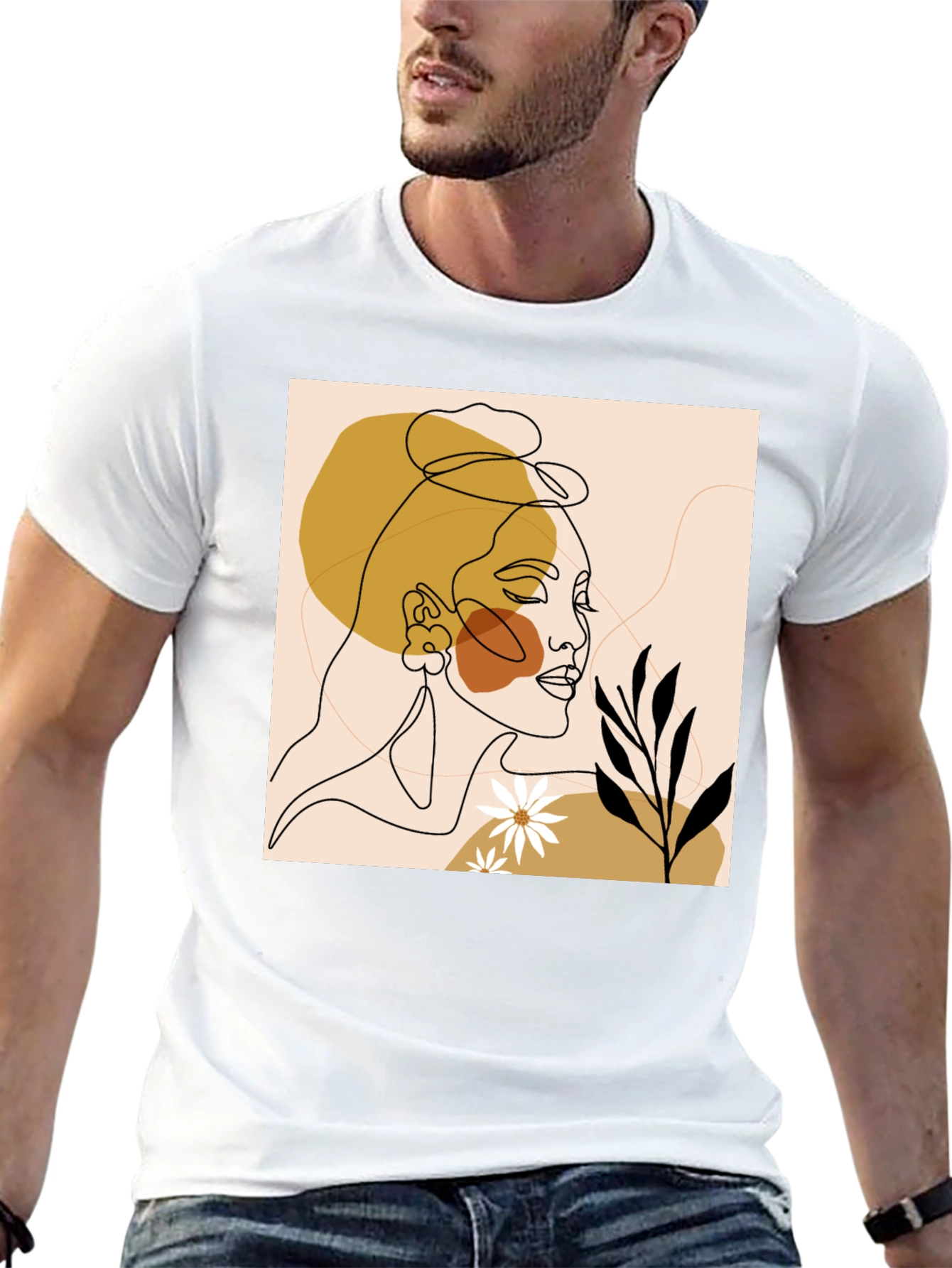 Abstract Face Line Art Graphic Tee