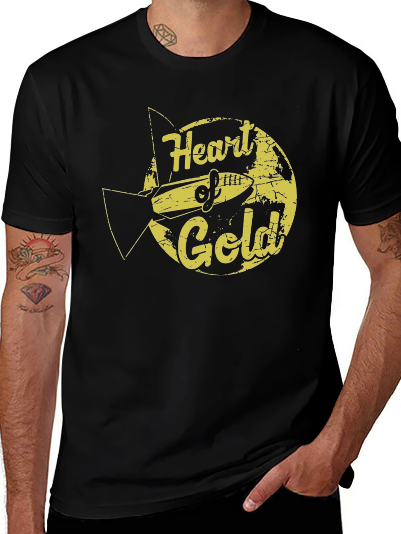 Heart of Gold Graphic Tee - Retro Sci-Fi Style