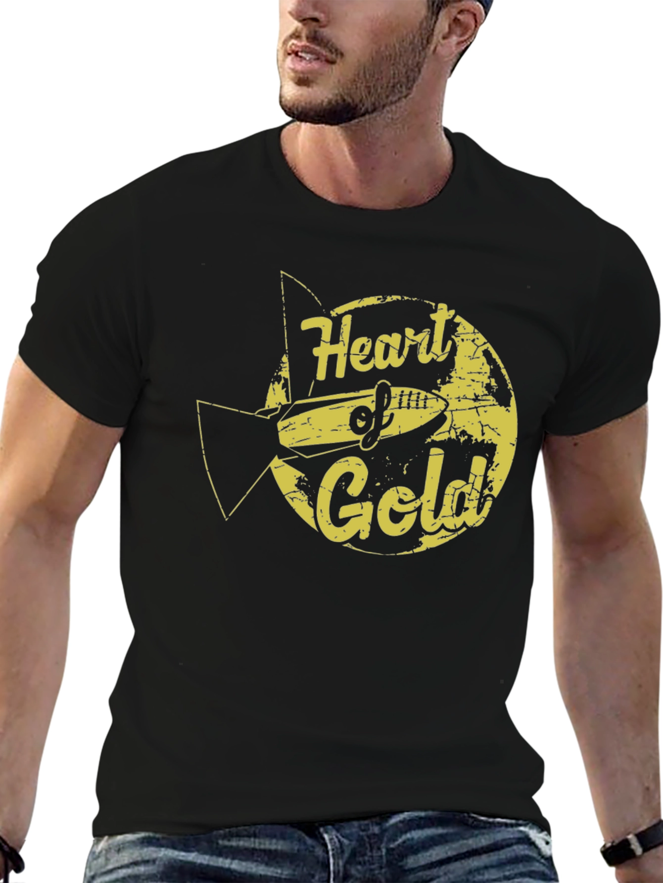 Heart of Gold Graphic Tee - Retro Sci-Fi Style