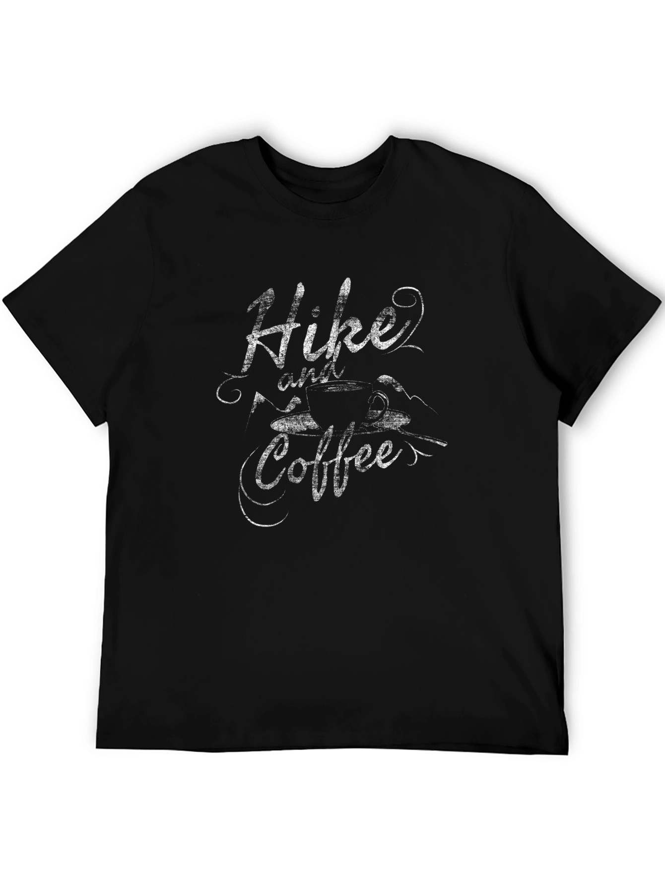 Hike and Coffee Black Graphic Tee