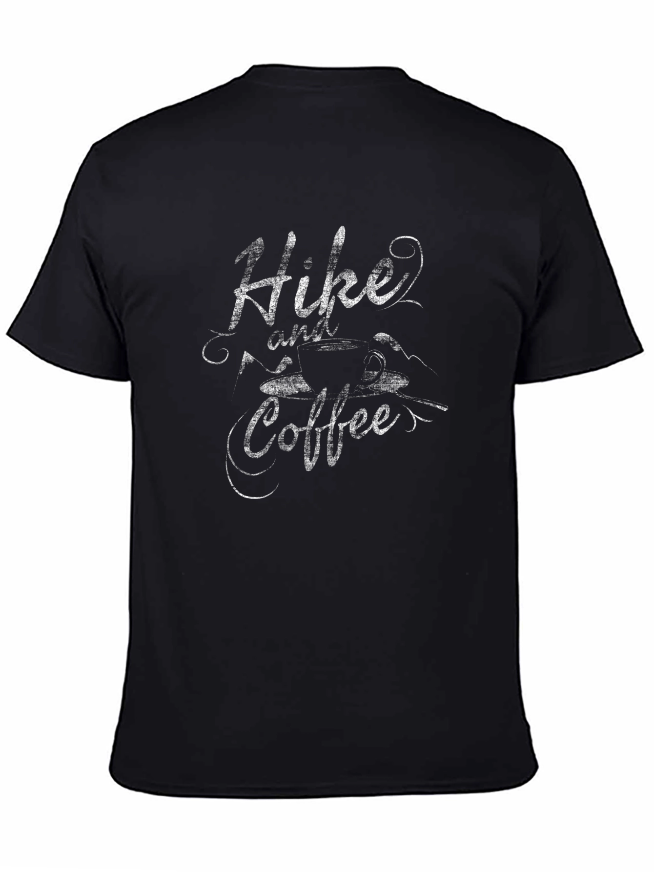 Hike and Coffee Black Graphic Tee