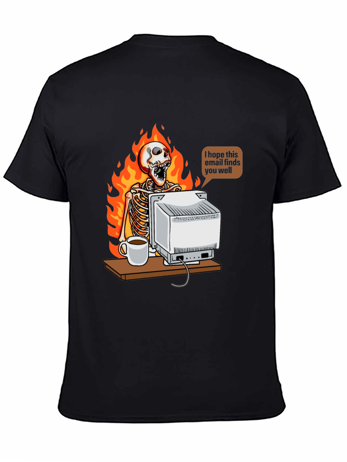 Humorous Skeleton on Fire T-Shirt