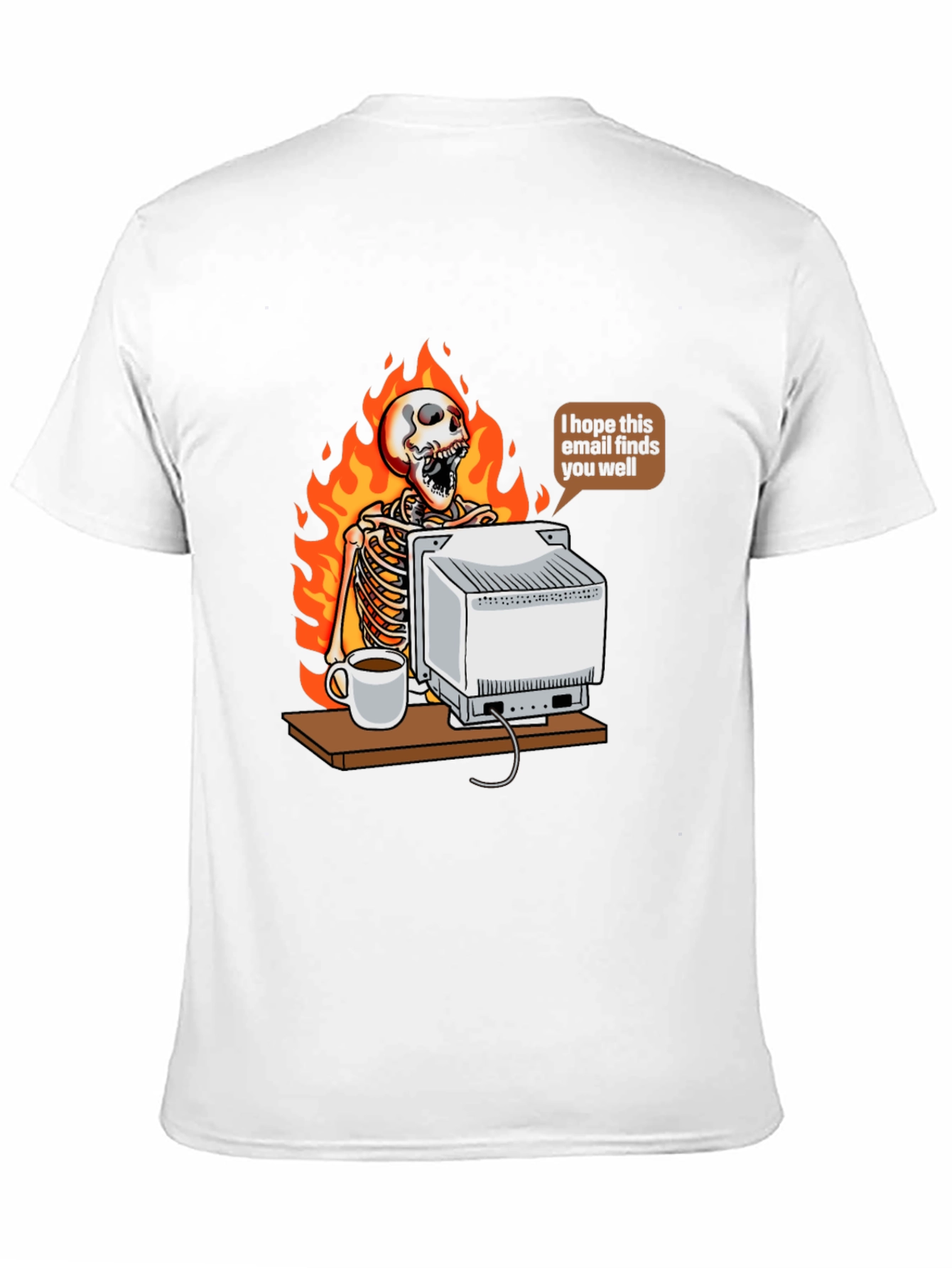 Humorous Skeleton on Fire T-Shirt