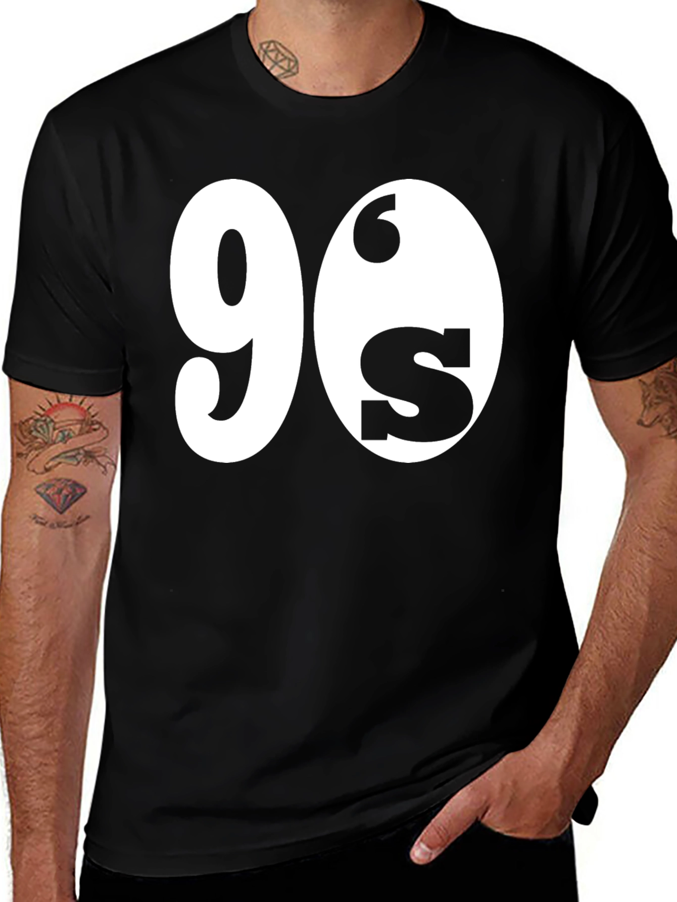90s Throwback Graphic Tee - Black