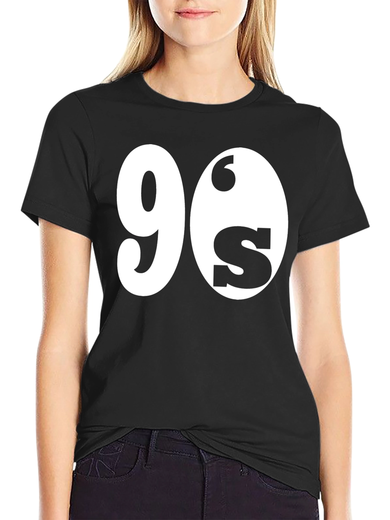 90s Throwback Graphic Tee - Black