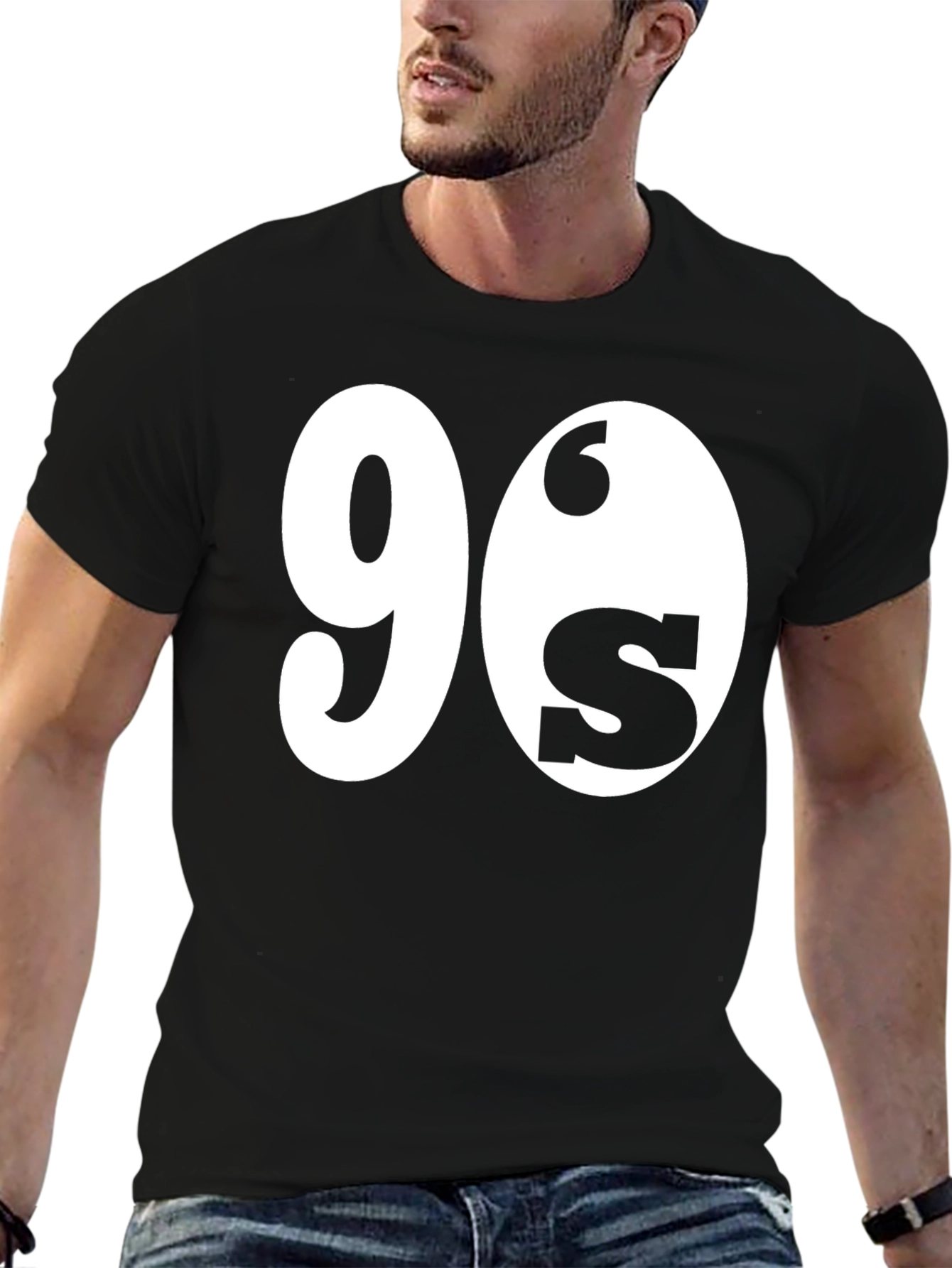 90s Throwback Graphic Tee - Black