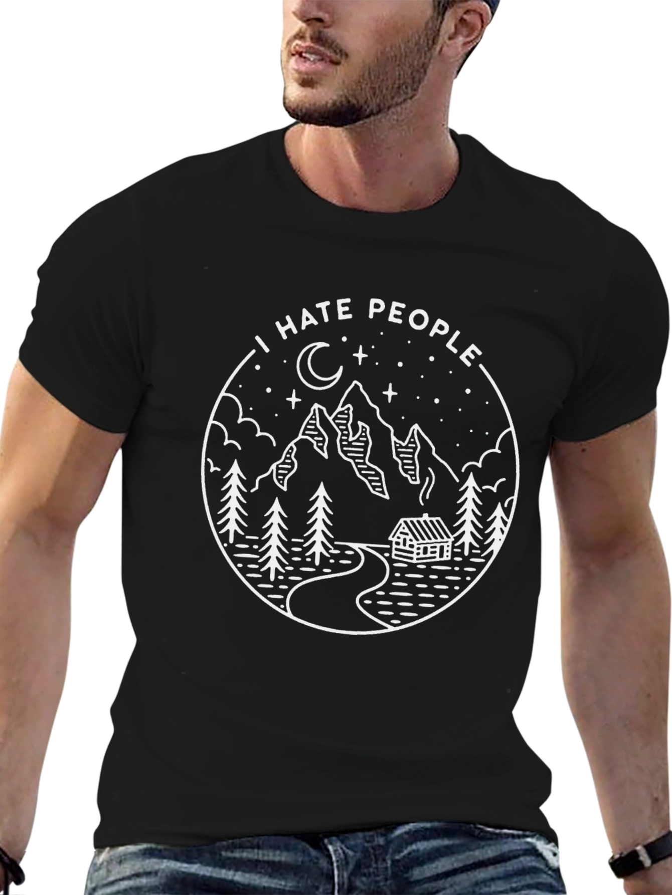 I Hate People Graphic Tee - Mountain Scene