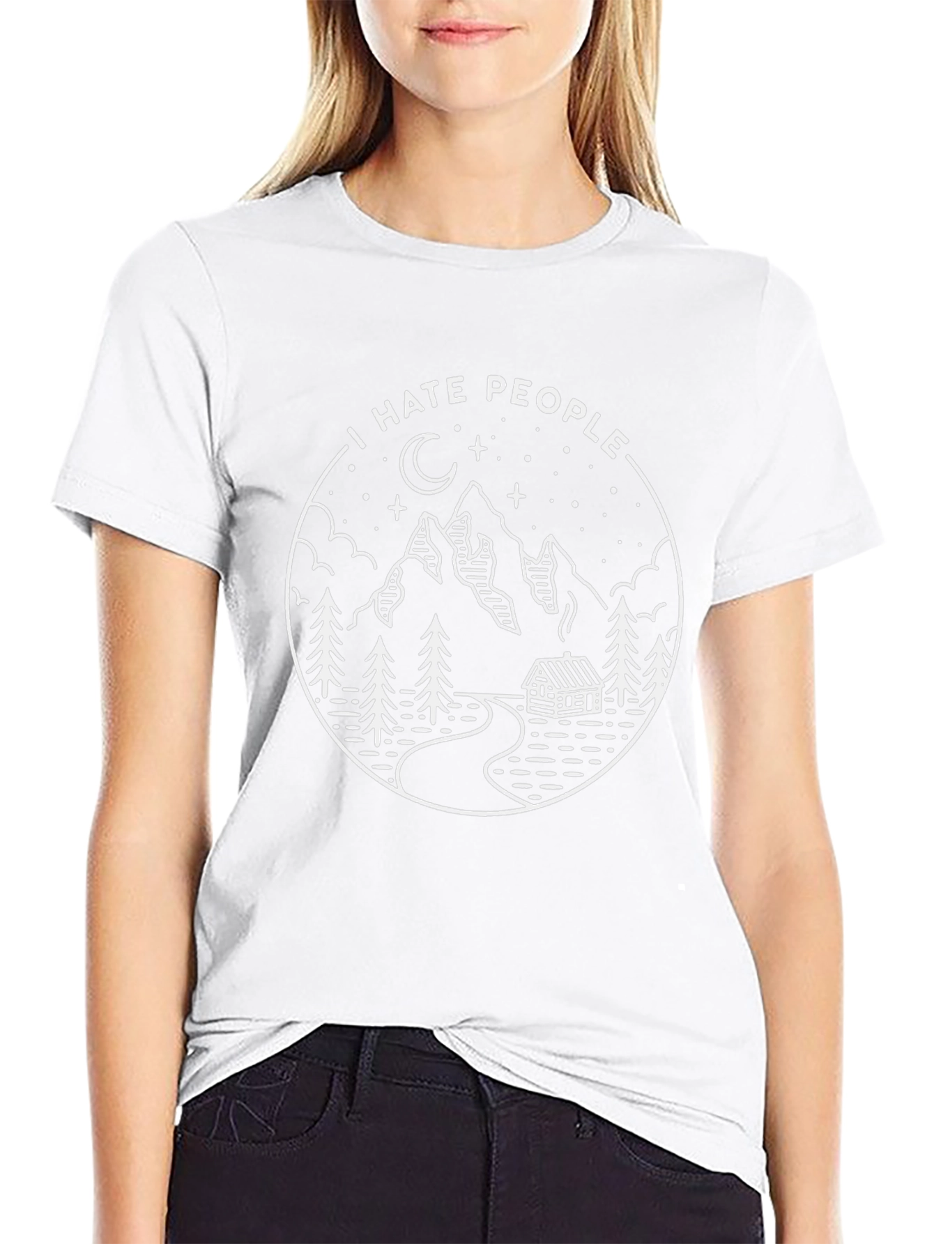 I Hate People Graphic Tee - Mountain Scene