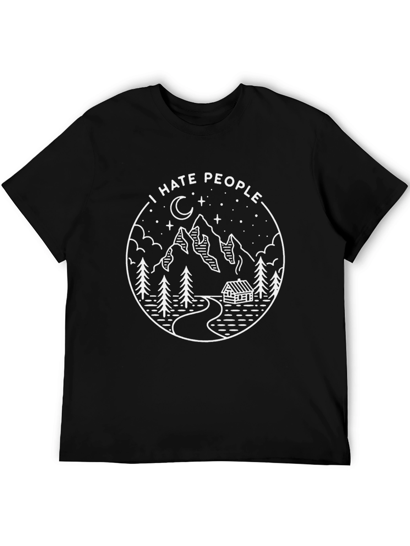 I Hate People Graphic Tee - Mountain Scene